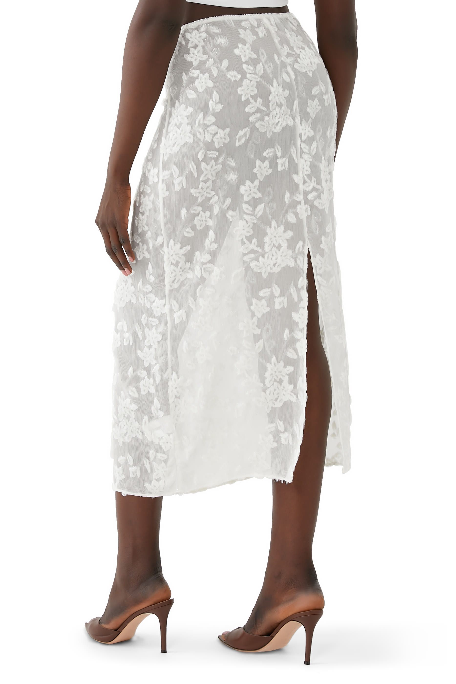 Ione Velvet Burnout Slip Skirt