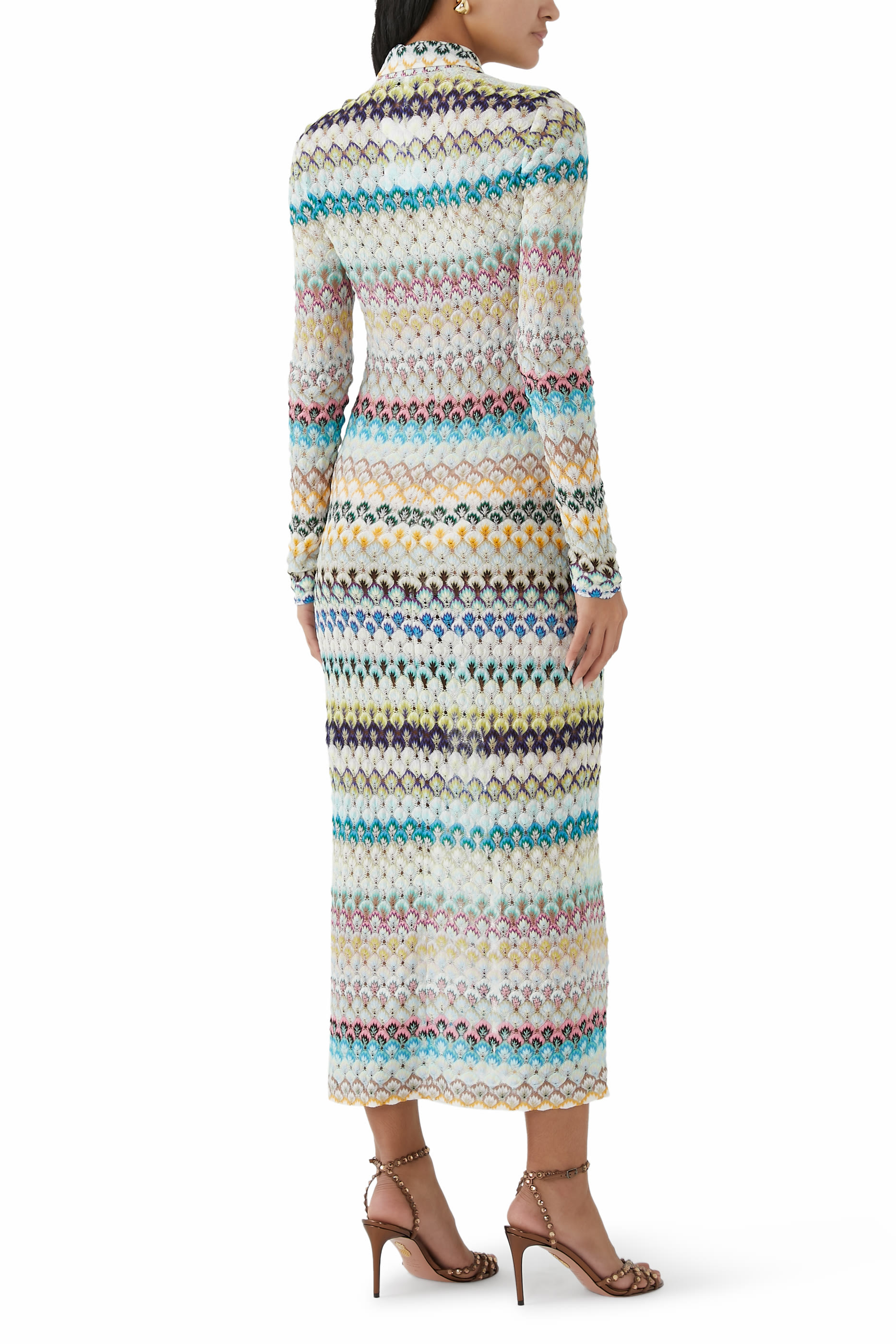  Striped Long Cardigan