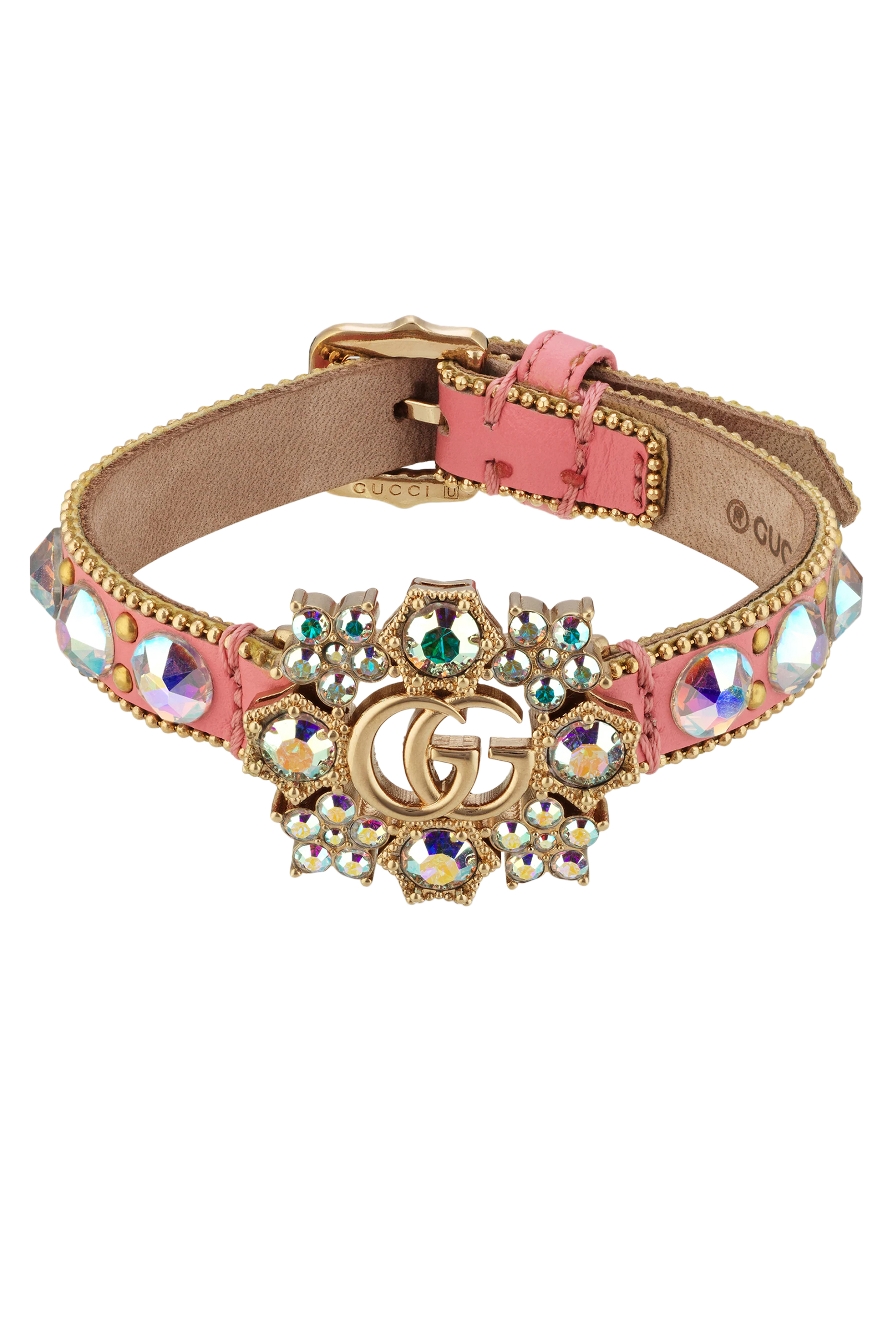 Double G Crystal Flowers Bracelet