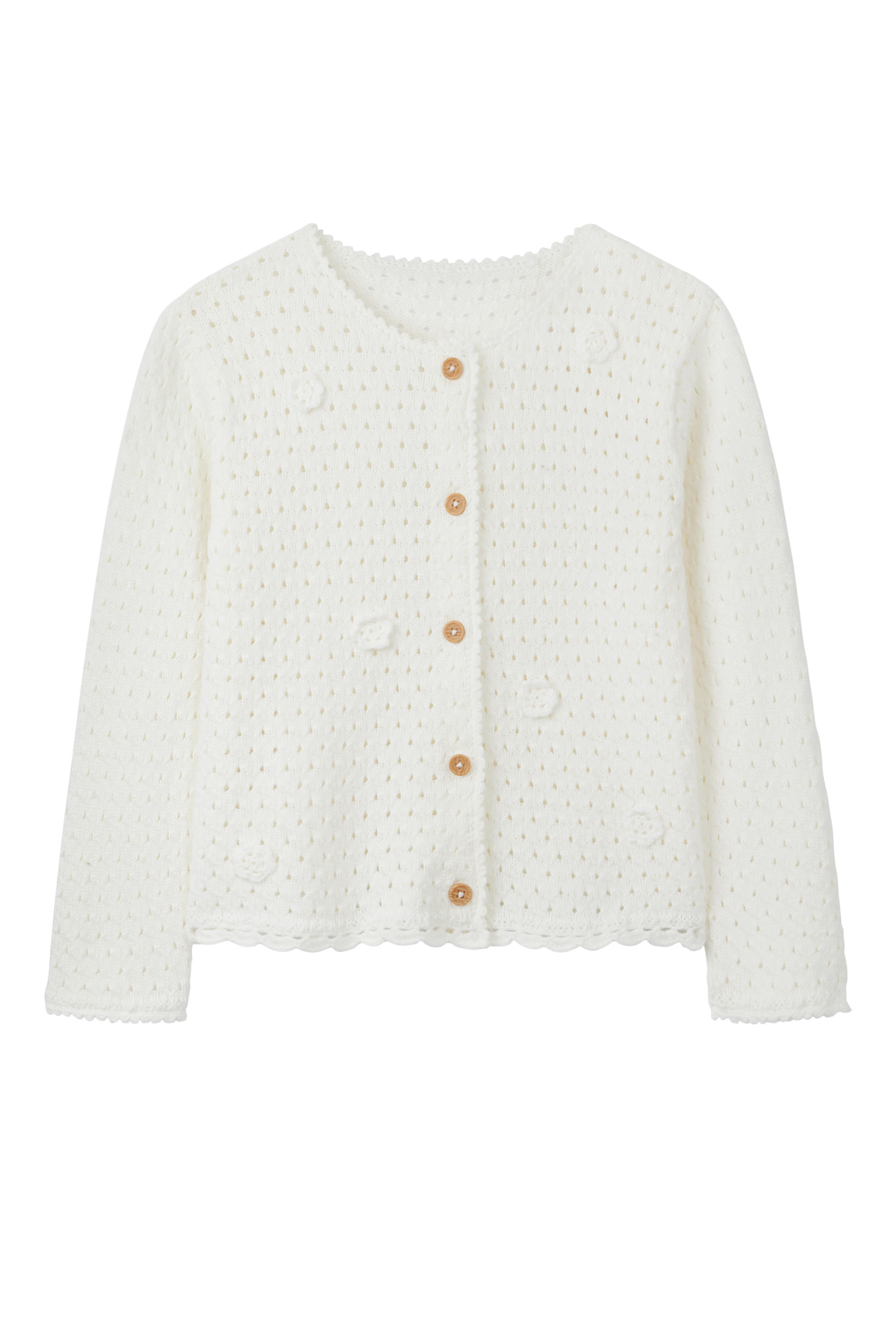 Kids Crochet Flower Organic Cotton Cardigan