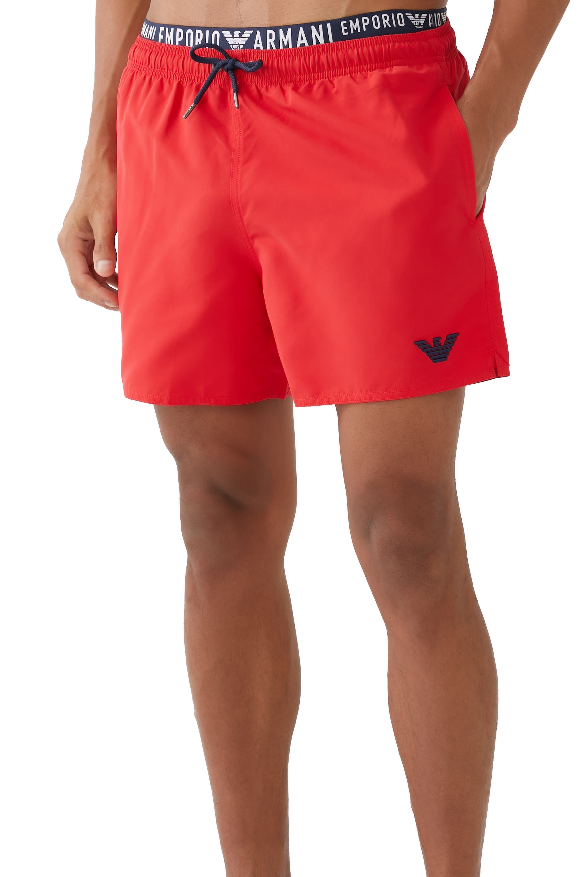 Drawstring Elasticated Waistband Swim Shorts