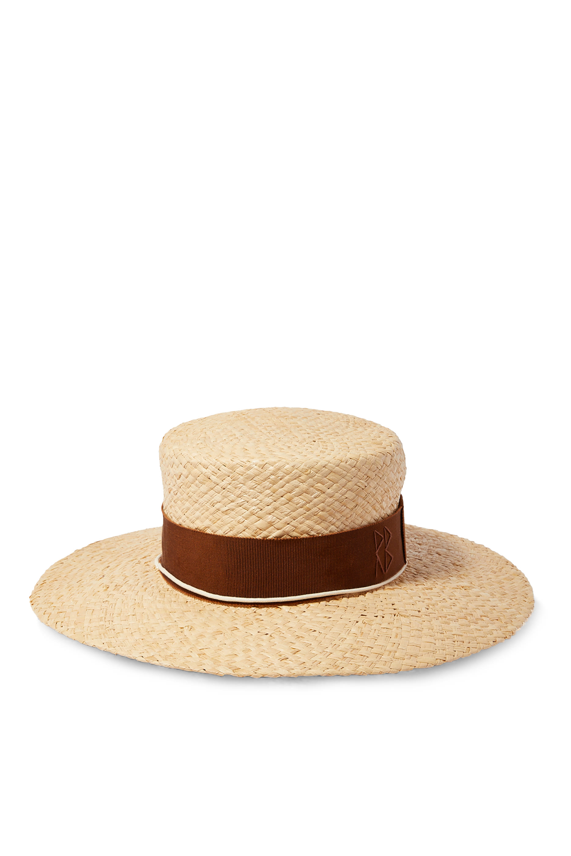 Chain Strap Straw Boater Hat