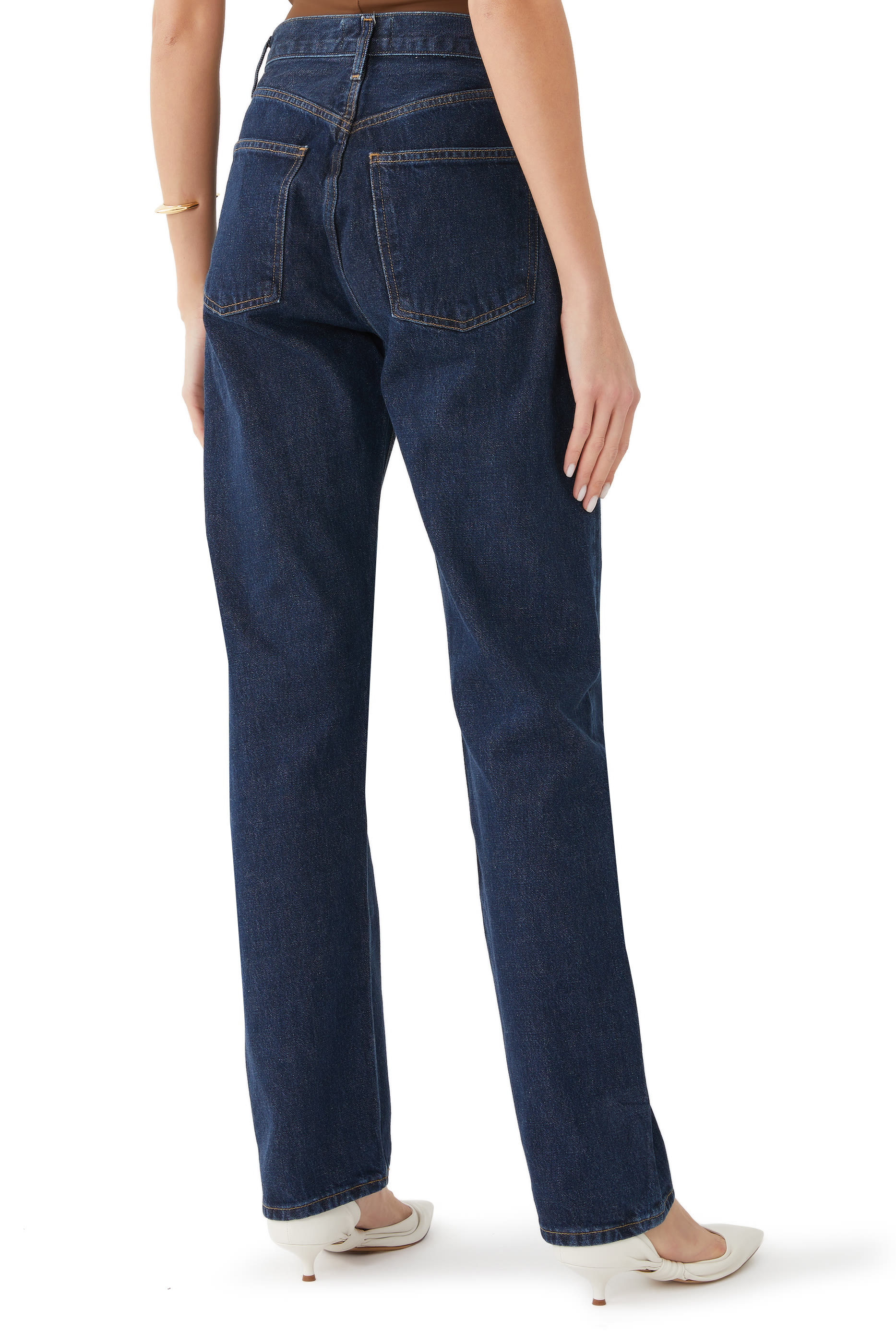 90’s Pinch Waist High Rise Straight Long