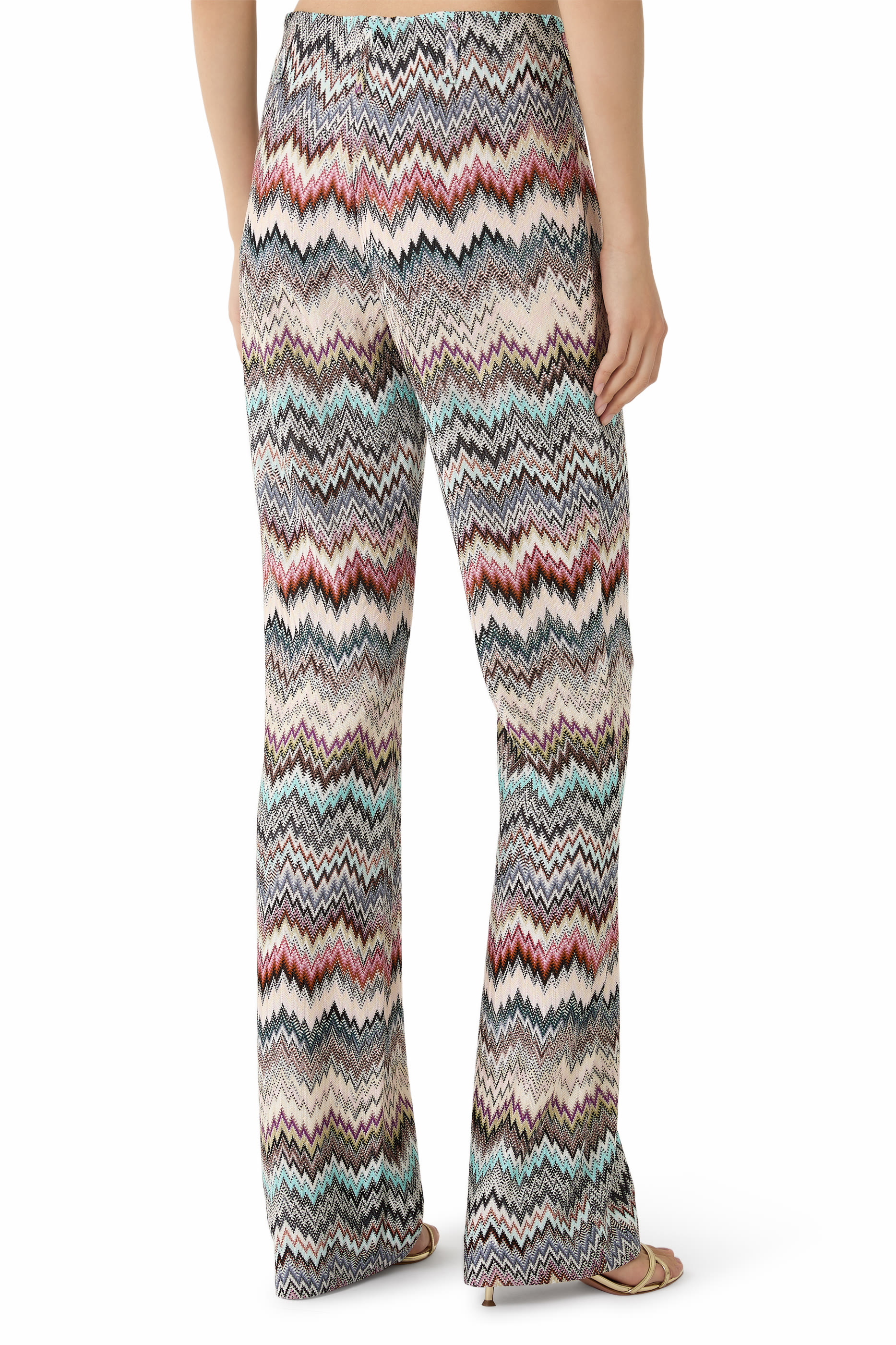 Snake Pattern Flare Pants