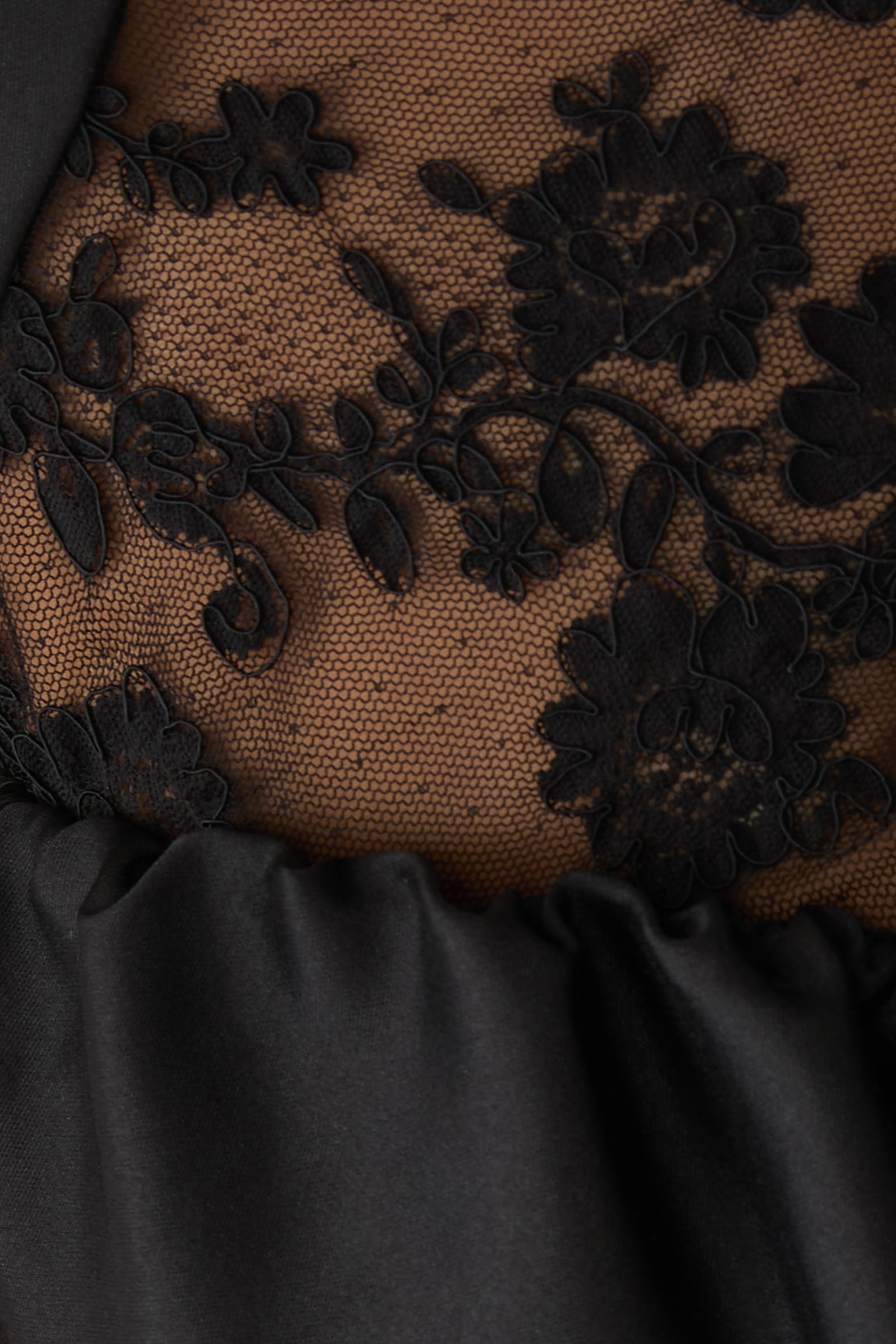 Lace Taffeta Maxi Dress