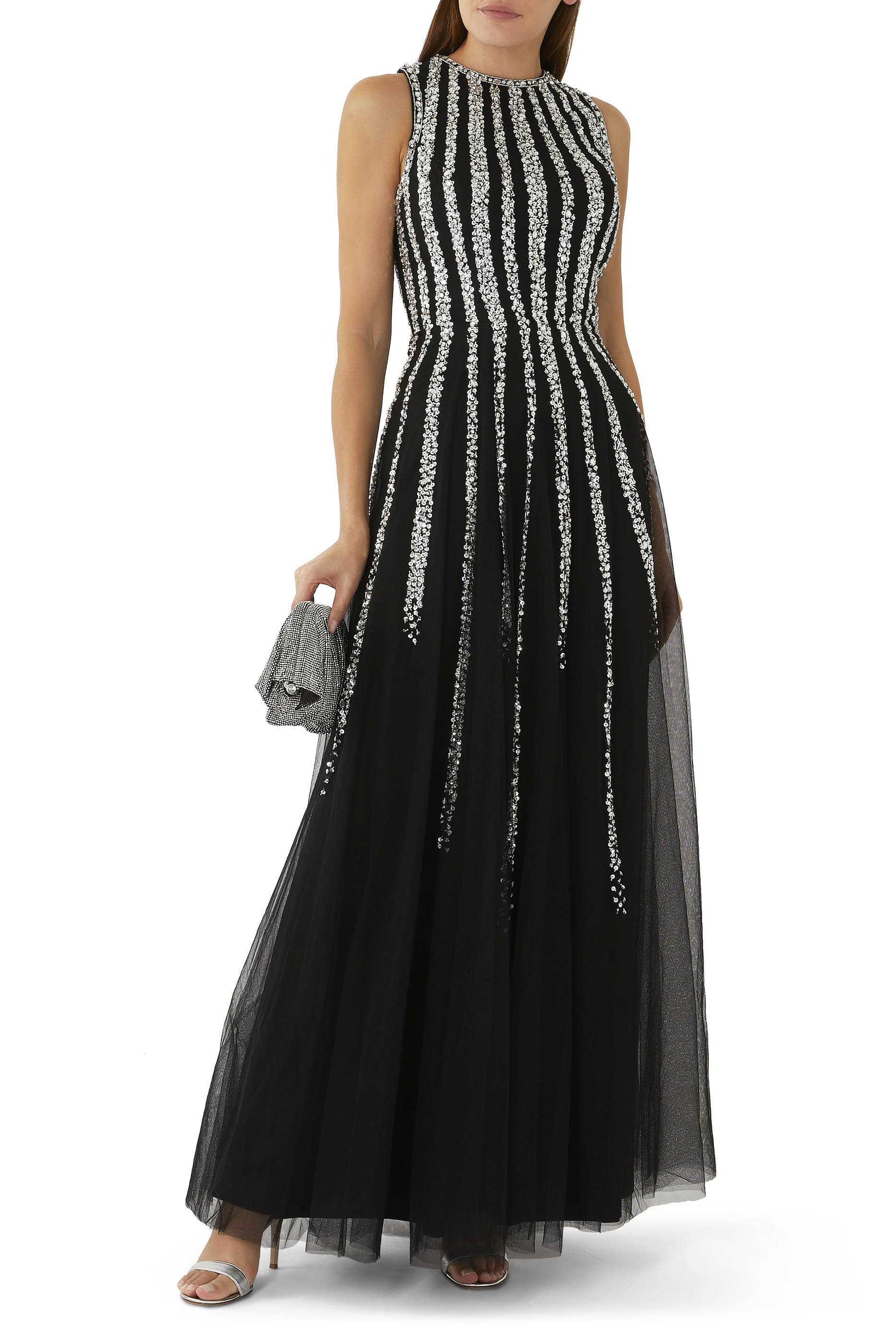 Sleeveless Embellished Gown