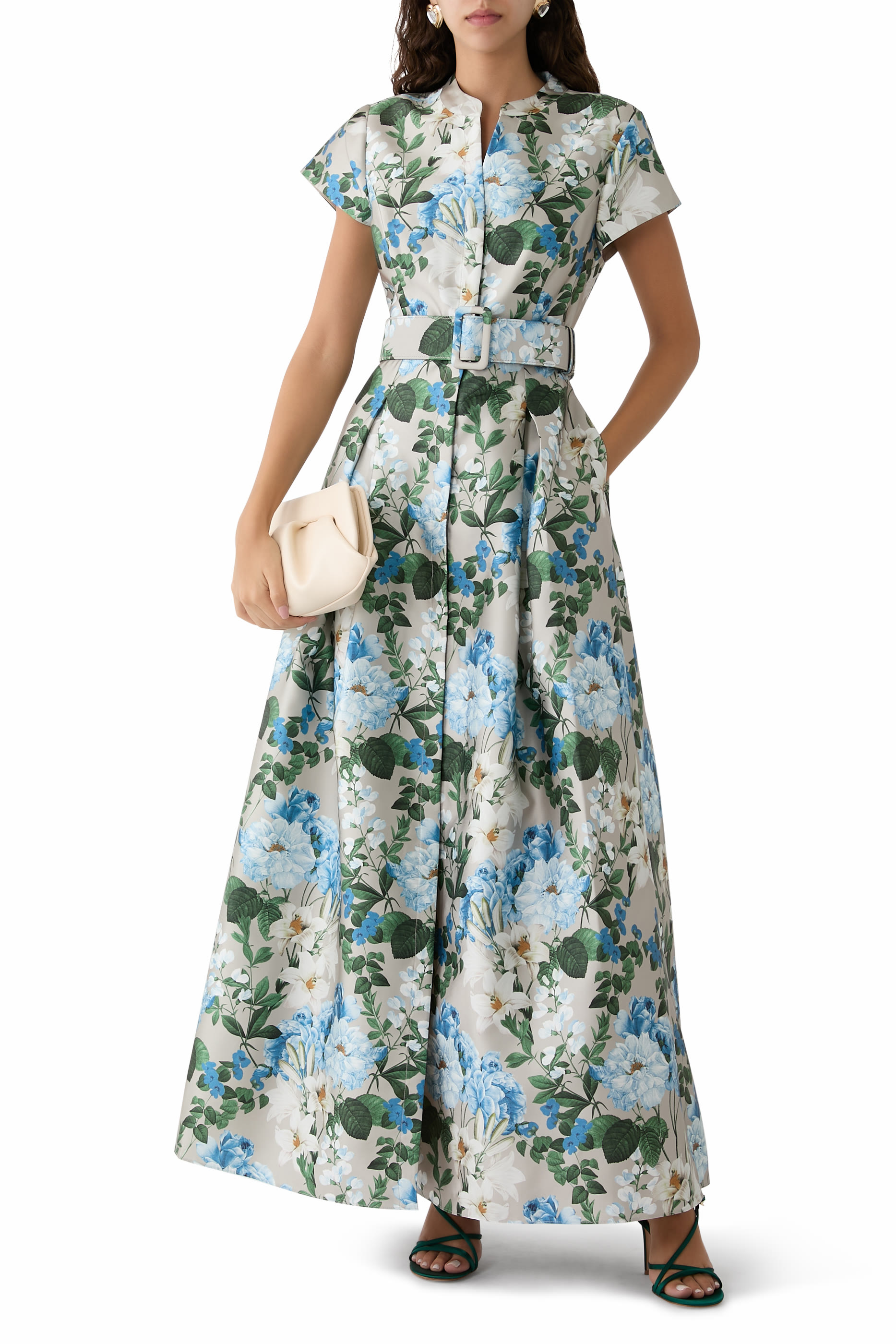 Marta Floral Belted Gown