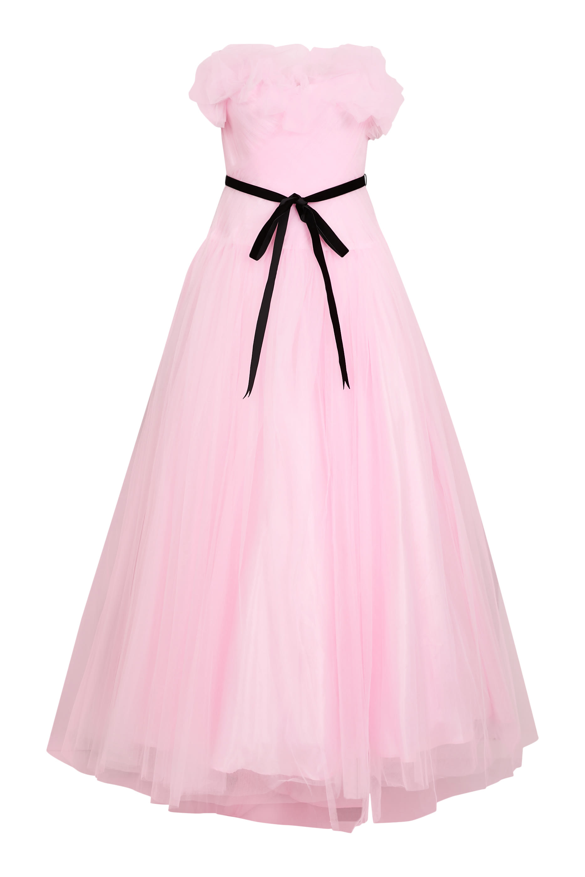 Ruffled Tulle Ball Gown