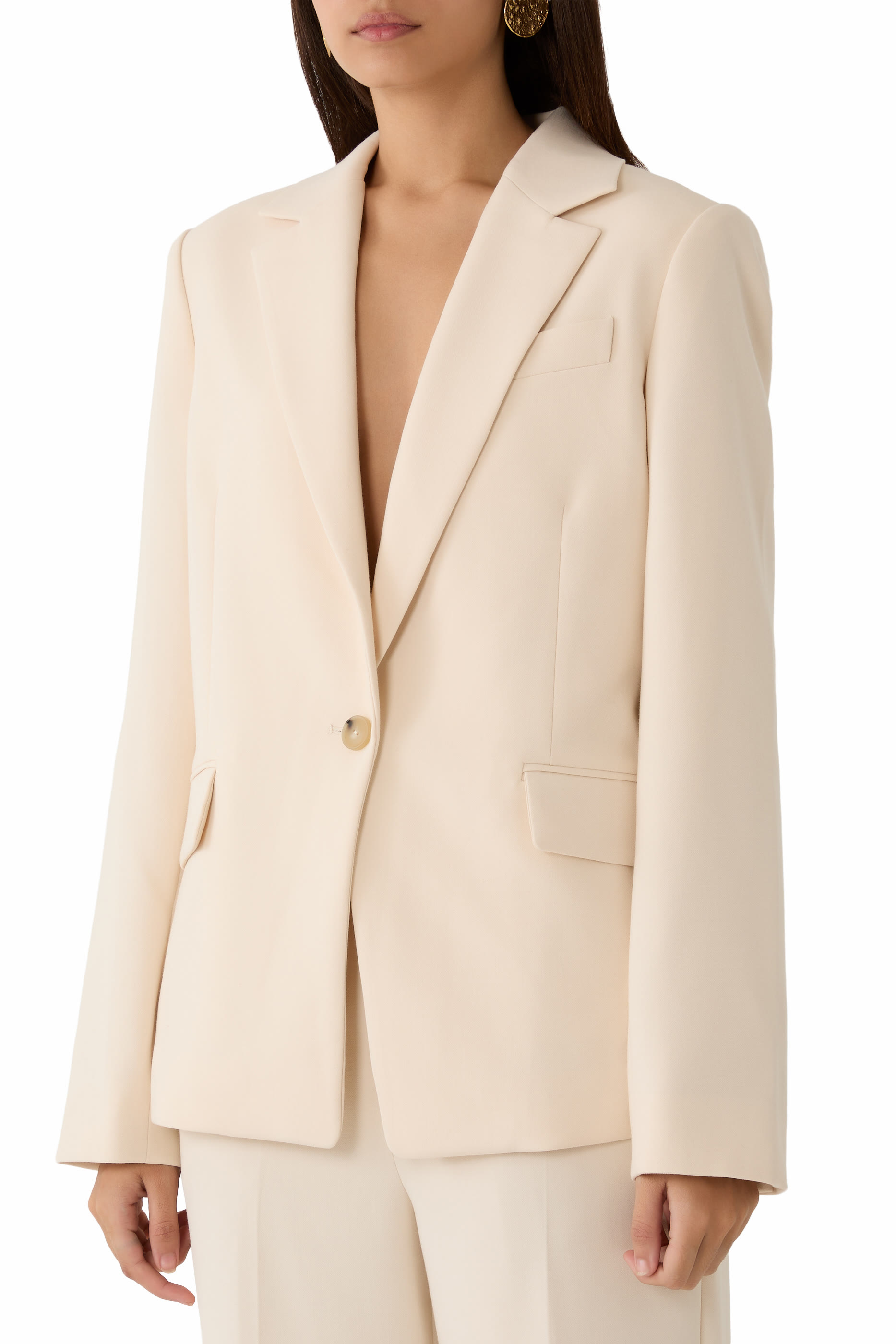 Soft Sculpture Single-Breasted Blazer