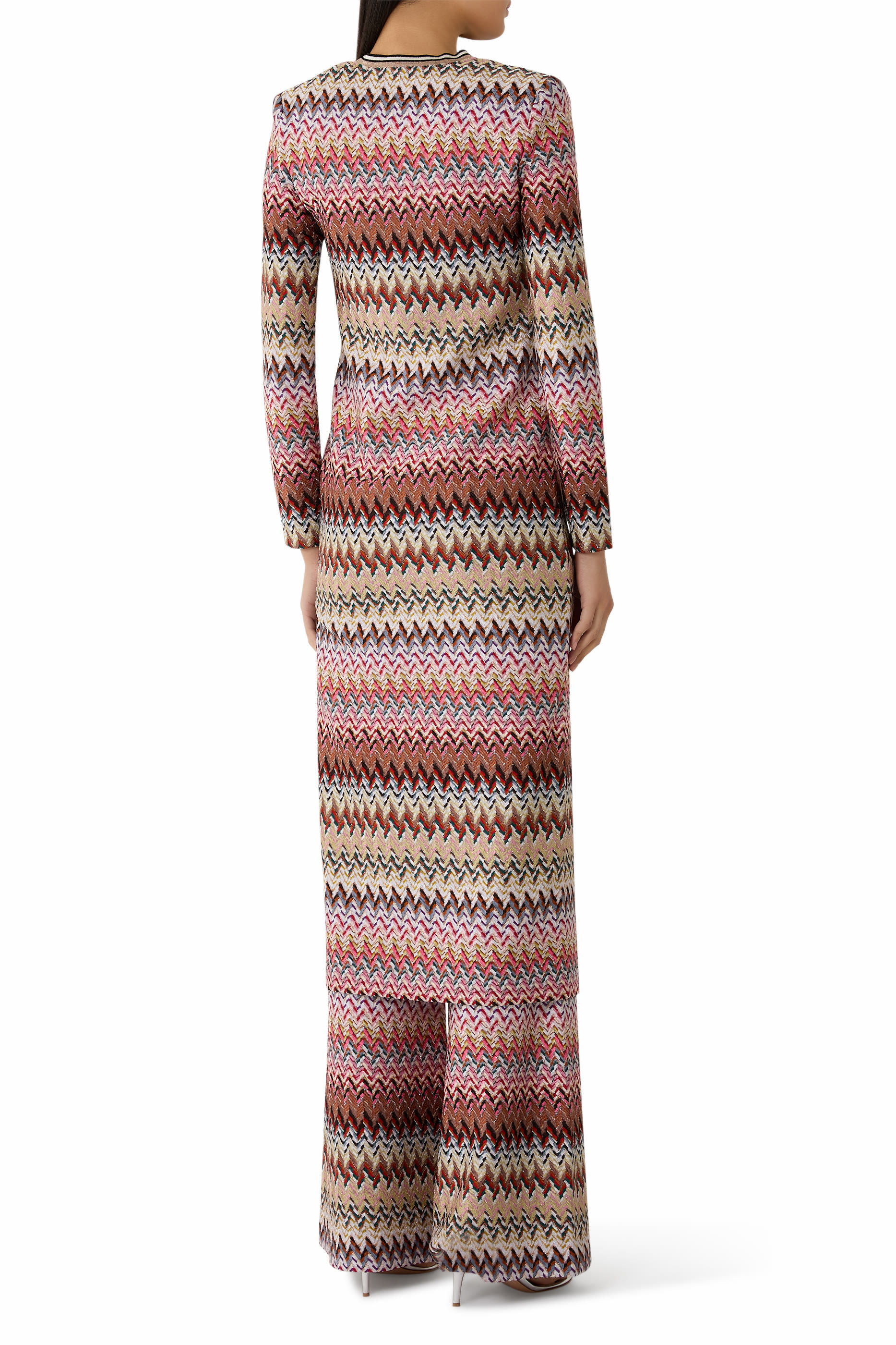 Zigzag-Pattern Cardi-Coat