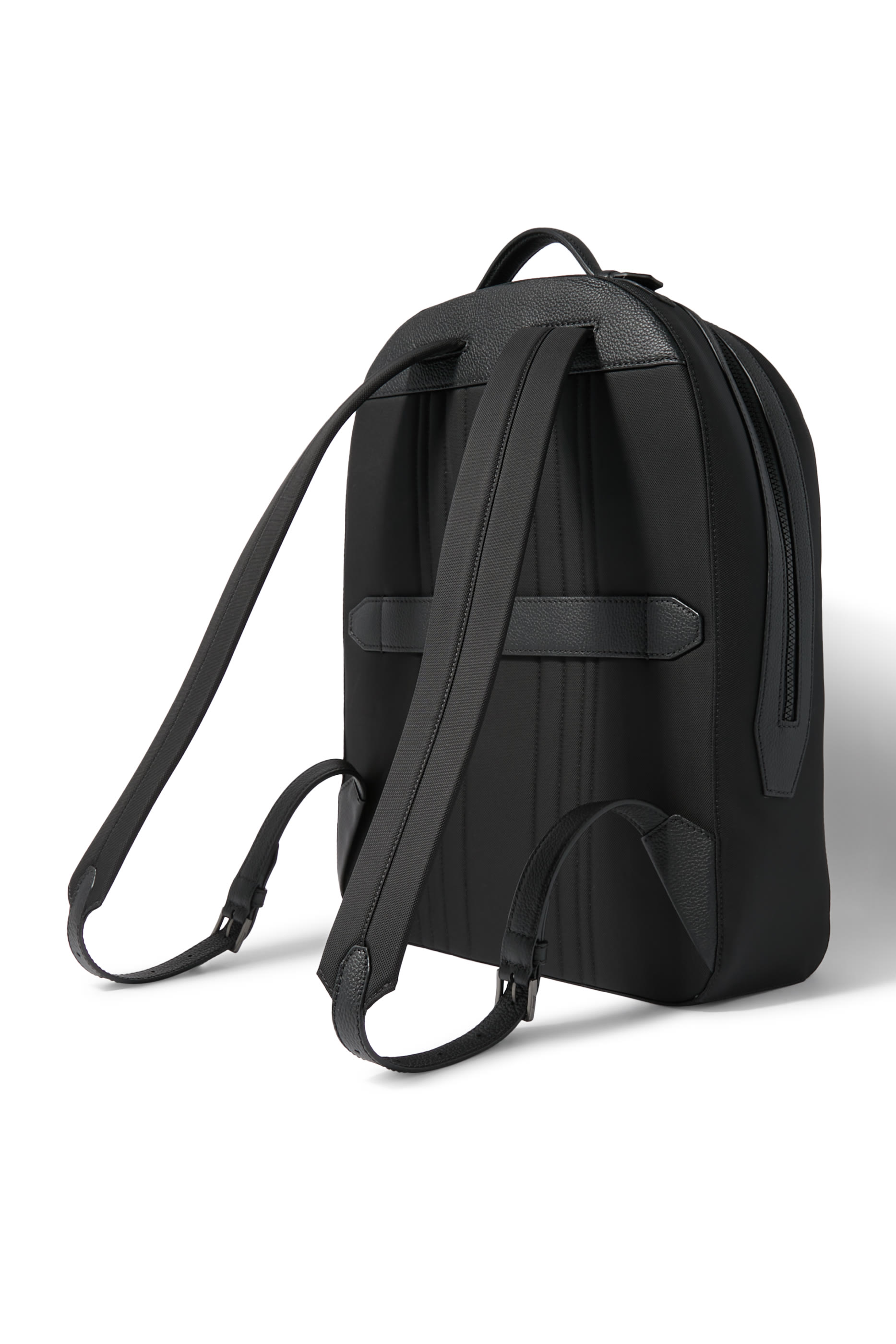 Nylon and Grained Leather Backpack