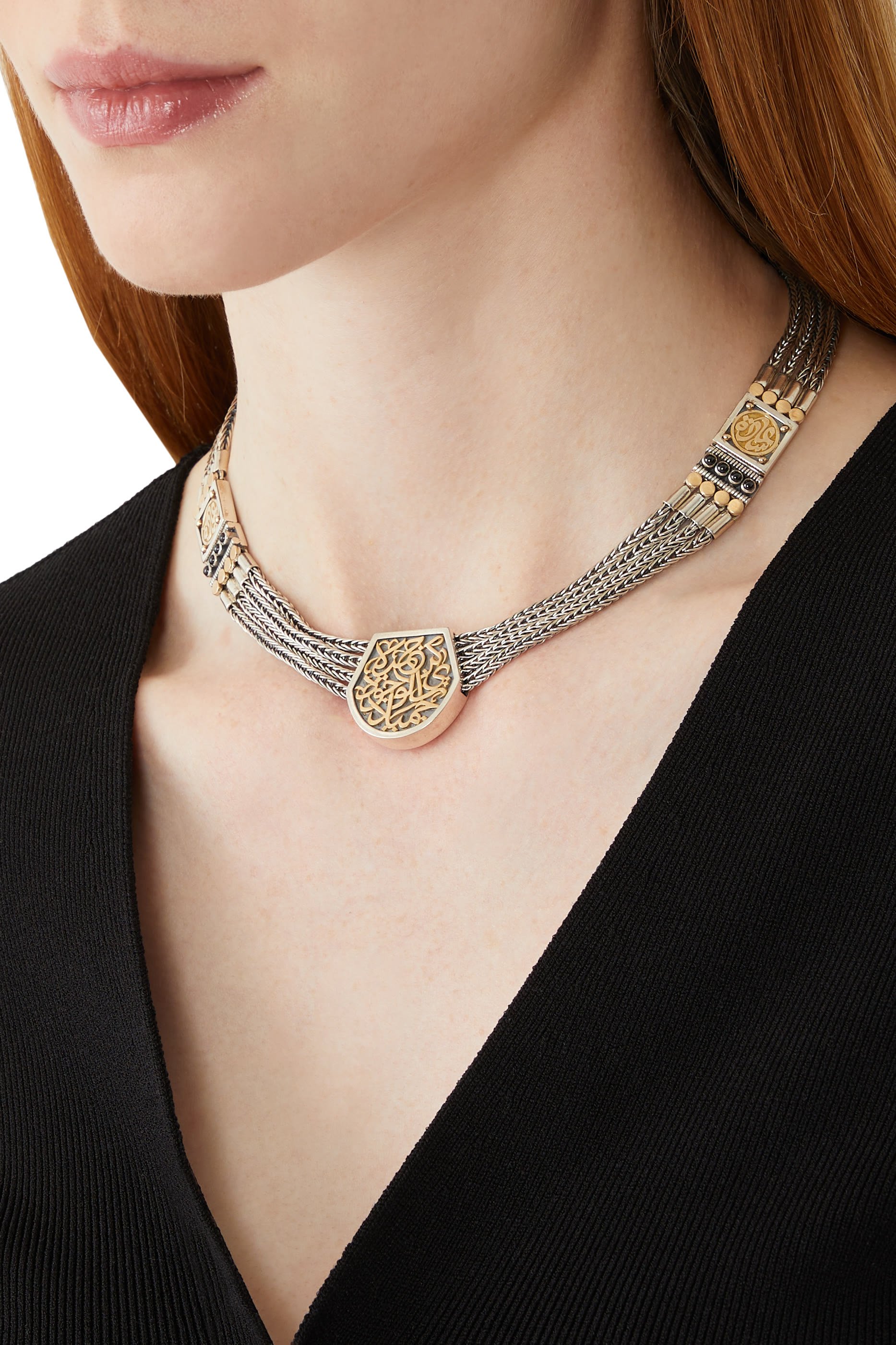 Classic Happiness Necklace, 18k Yellow Gold & Sterling Silver