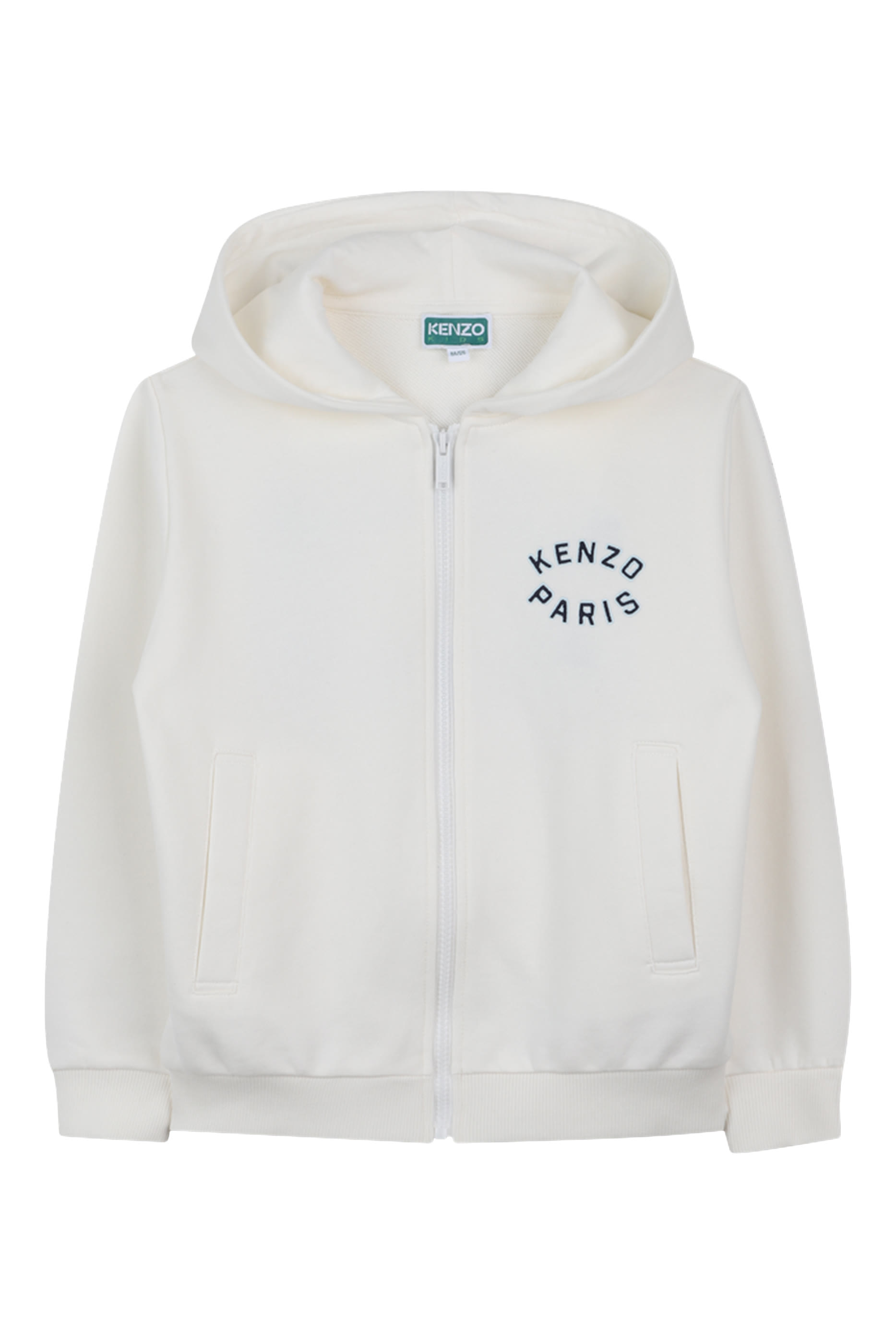 Kids Logo-Embroidery Zipped Hoodie
