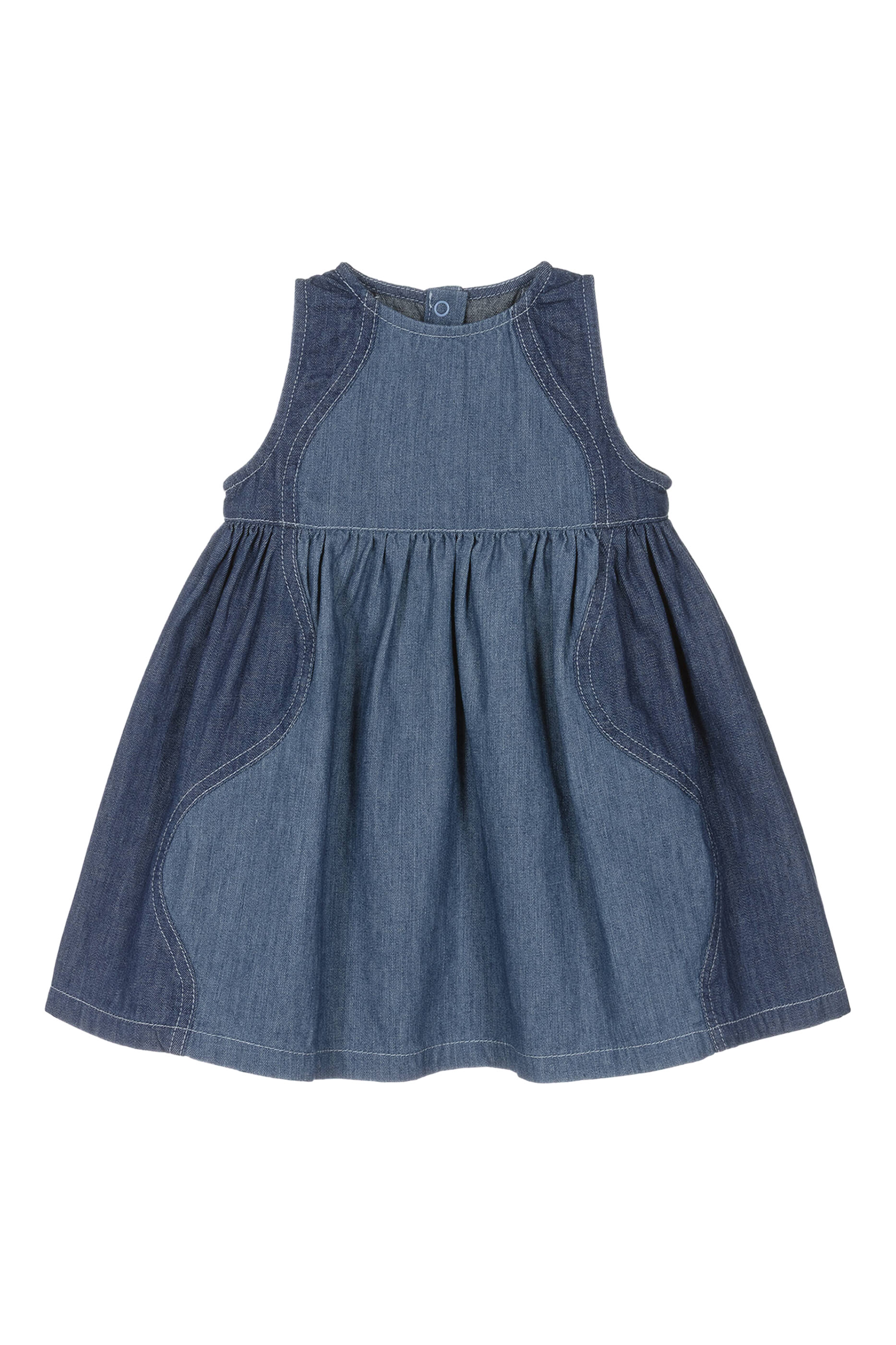 Kids Two-Tone Chambray Sleeveless Dress