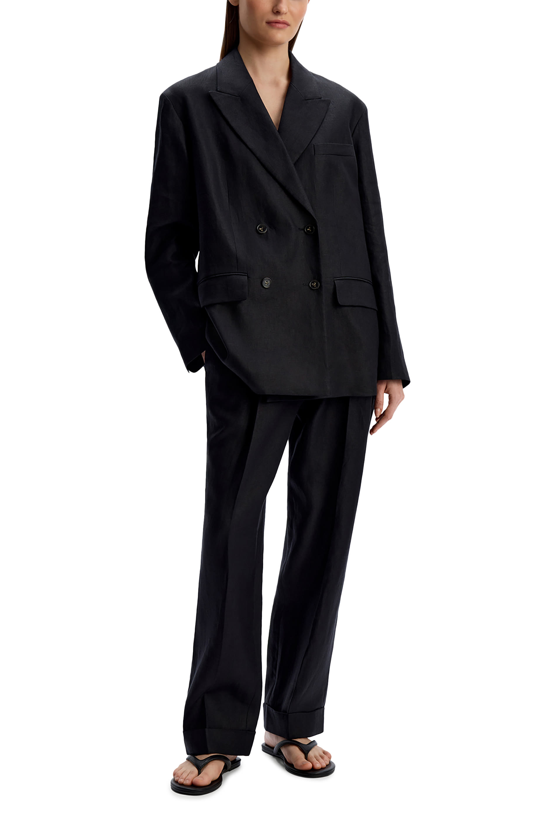 Tapered-Fit Linen Trousers