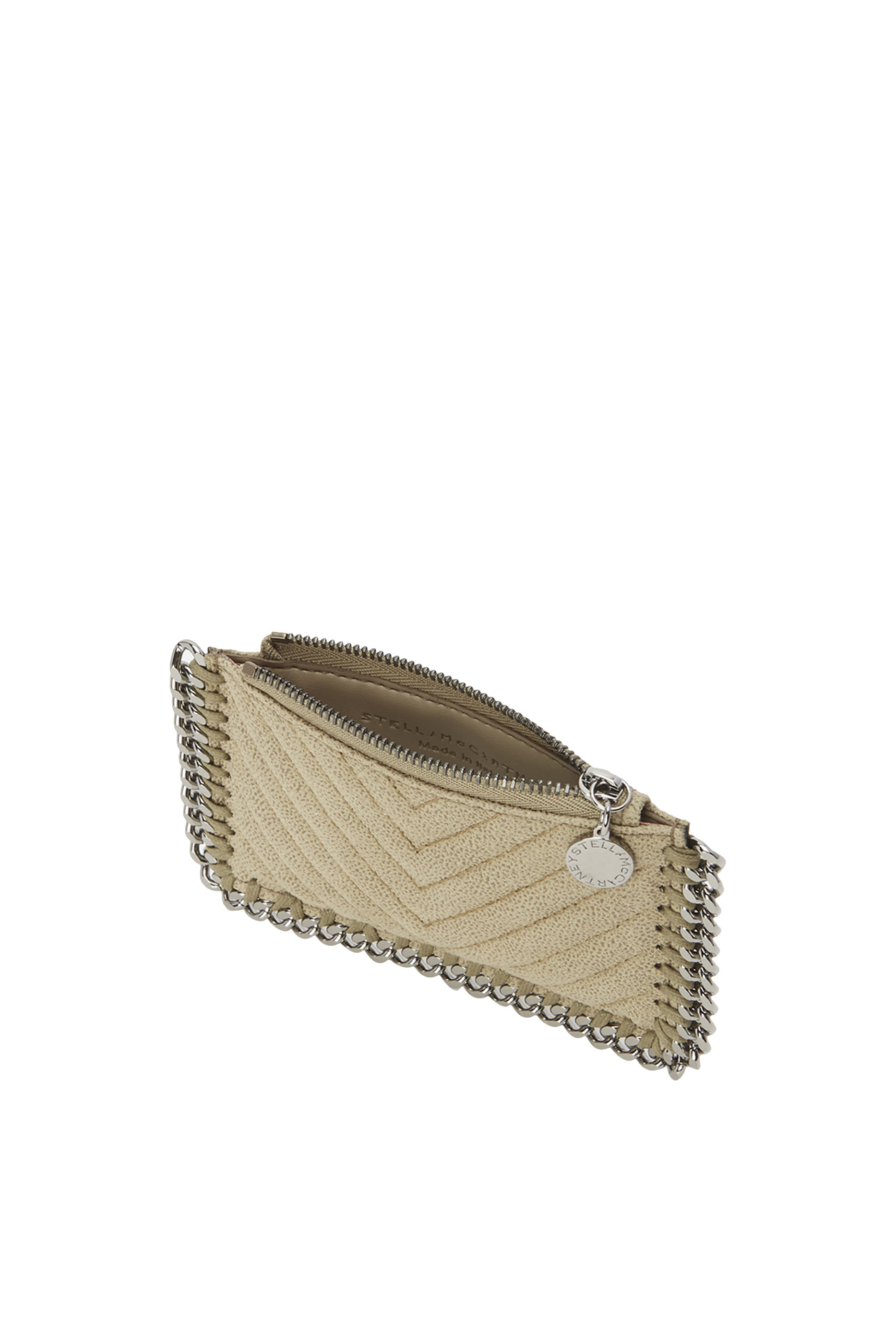 Quilted Falabella Top-Zip Cardholder