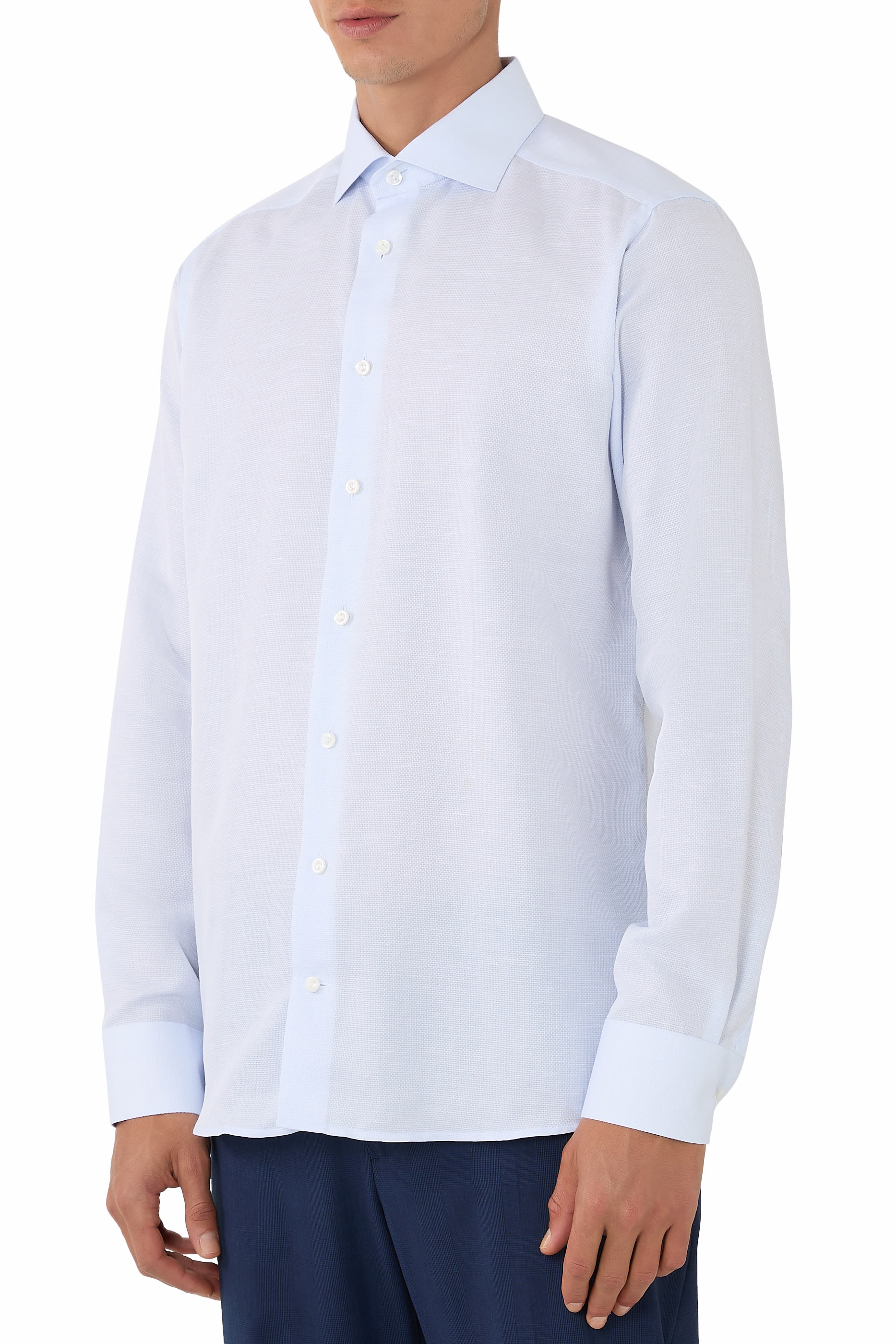 Semi-Solid Cotton Linen Shirt