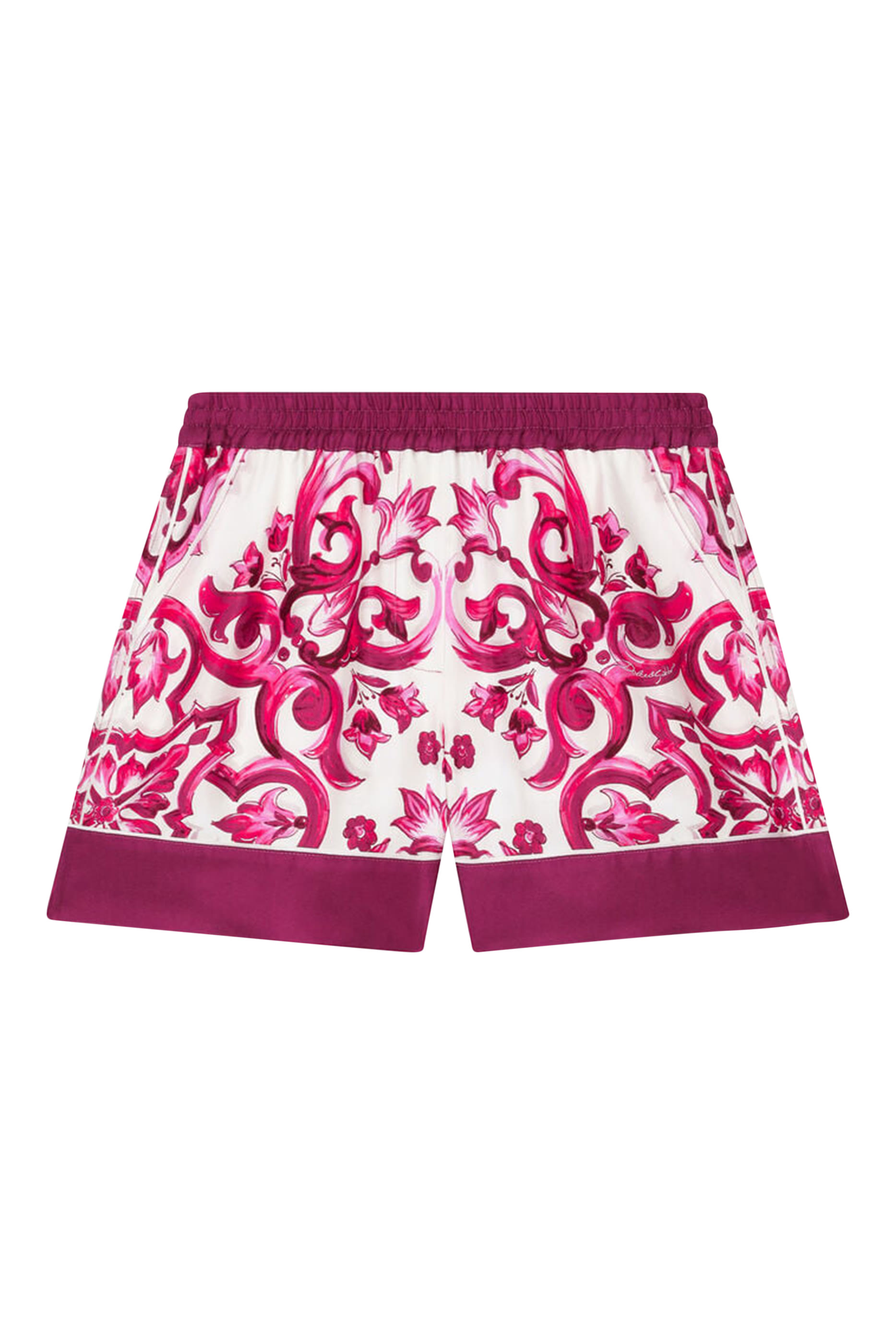 Kids Majolica-Print Silk Shorts