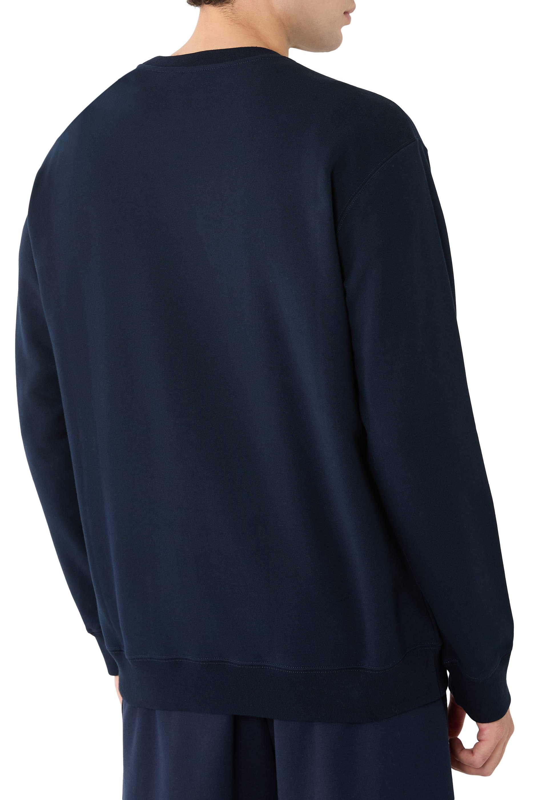 Logo Embroidery Cotton Jersey Sweatshirt