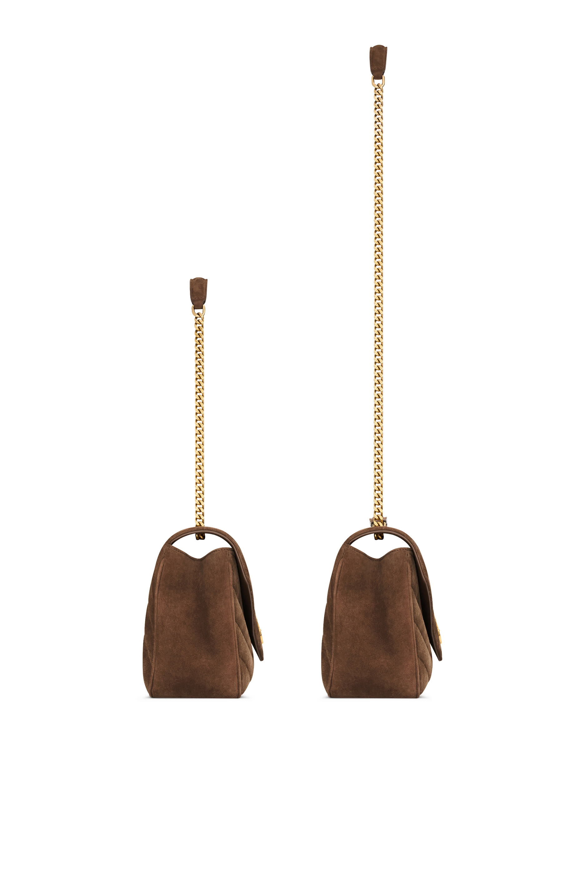 t Loulou Medium Chain Bag In Matelass&eacute; Suede