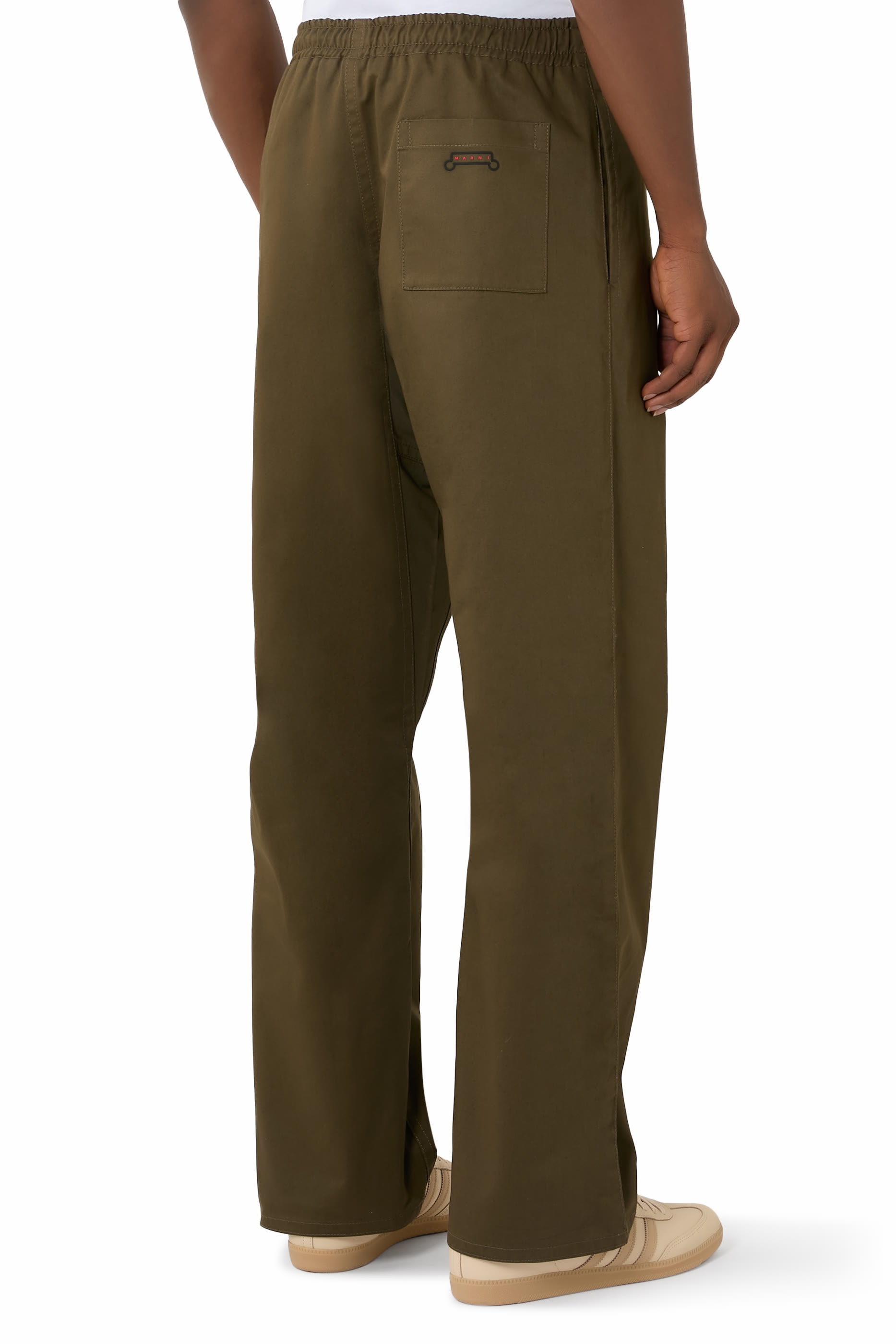 Straight Leg Gabardine Trousers