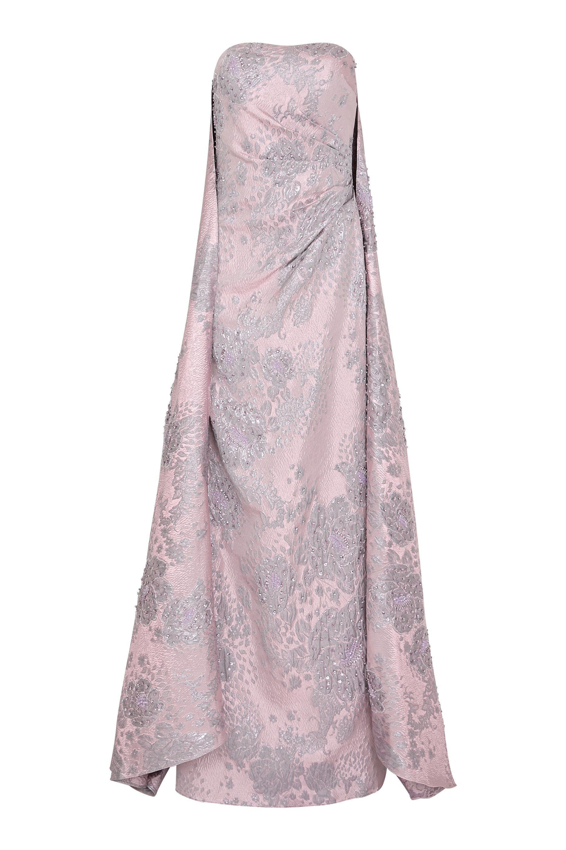 Strapless Jacquard Gown