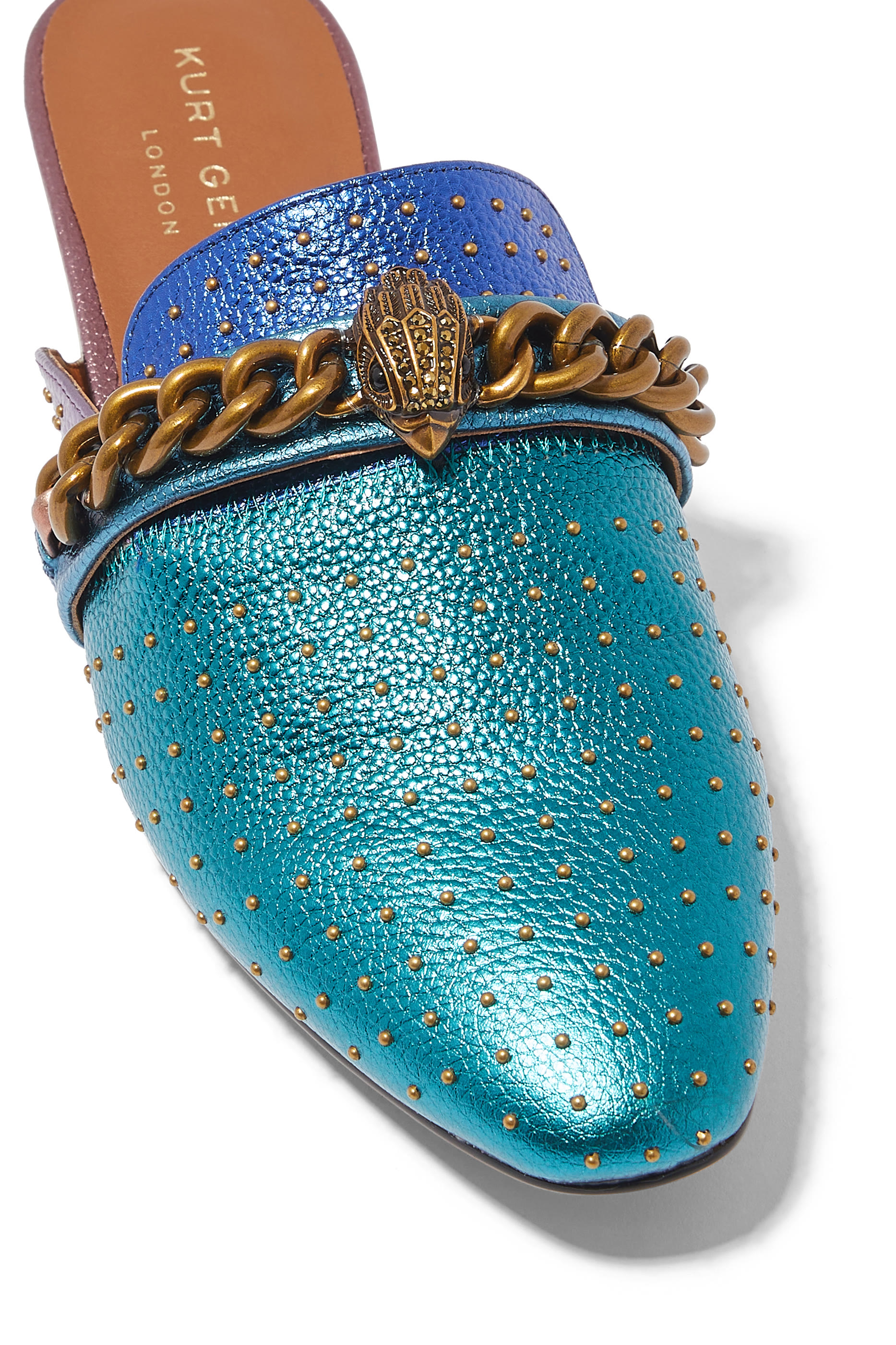 Chelsea Metallic Studded Flat Mules