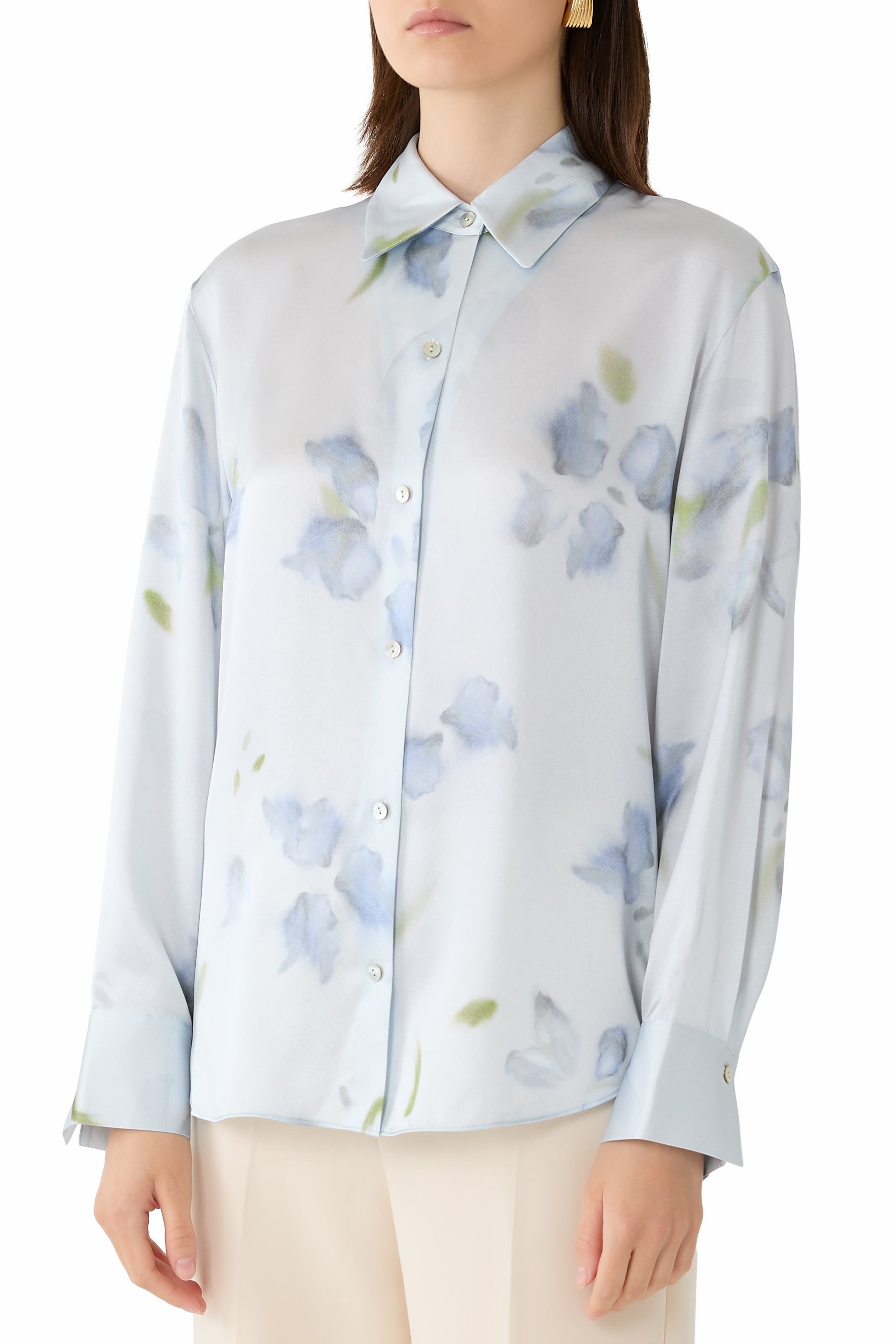 Petal Blur Button-Front Shirt