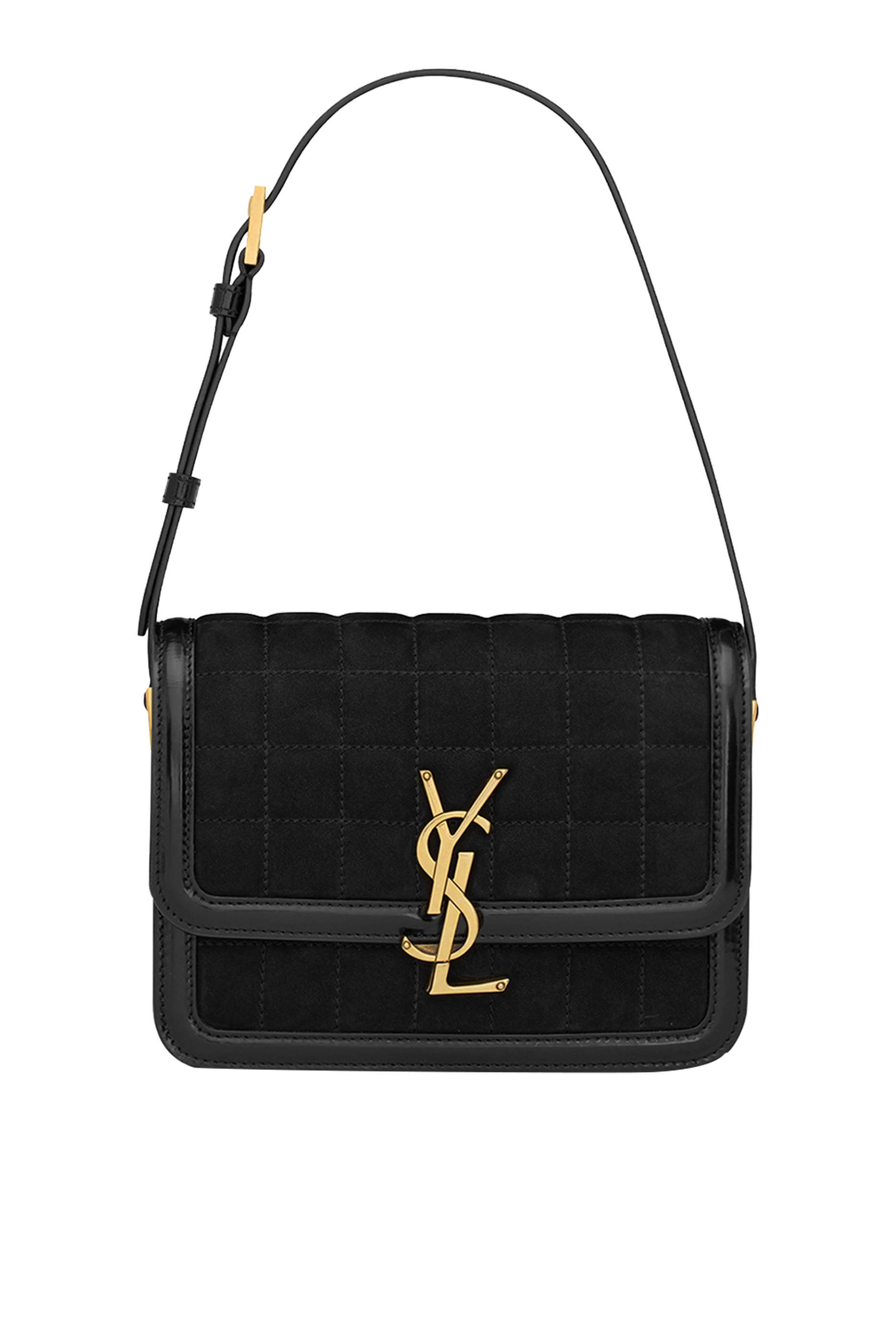 Small Solferino Quilted Suede Satchel