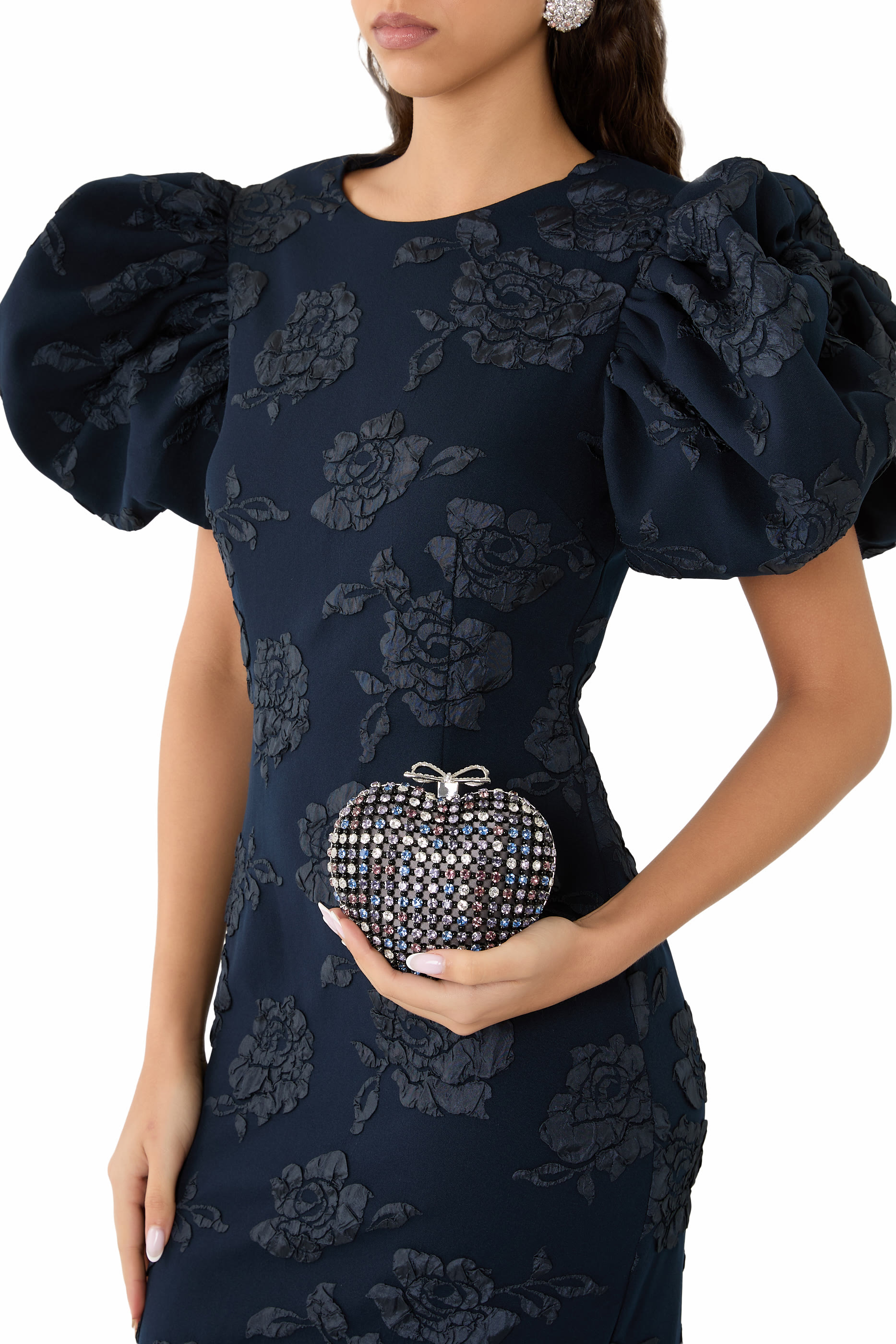 Multi Crystal Heart Clutch 