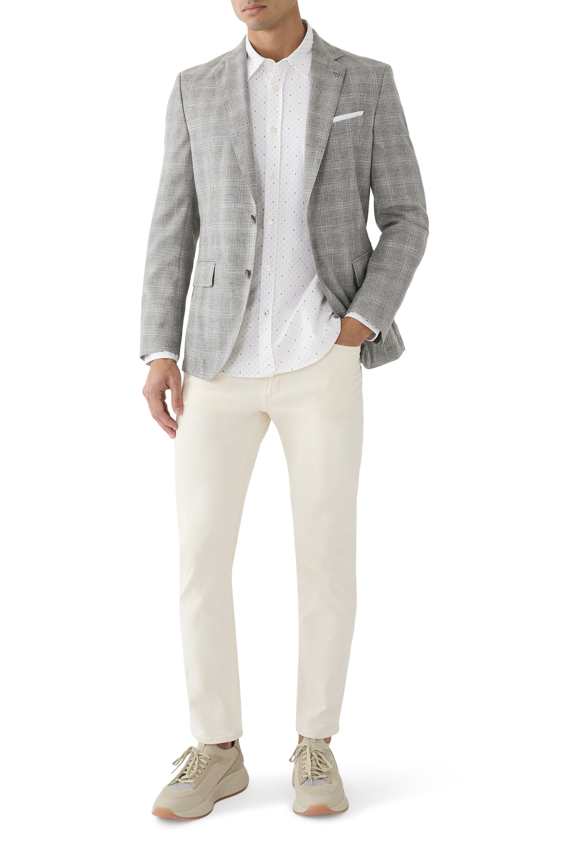 Micro-Patterned Slim Fit Blazer