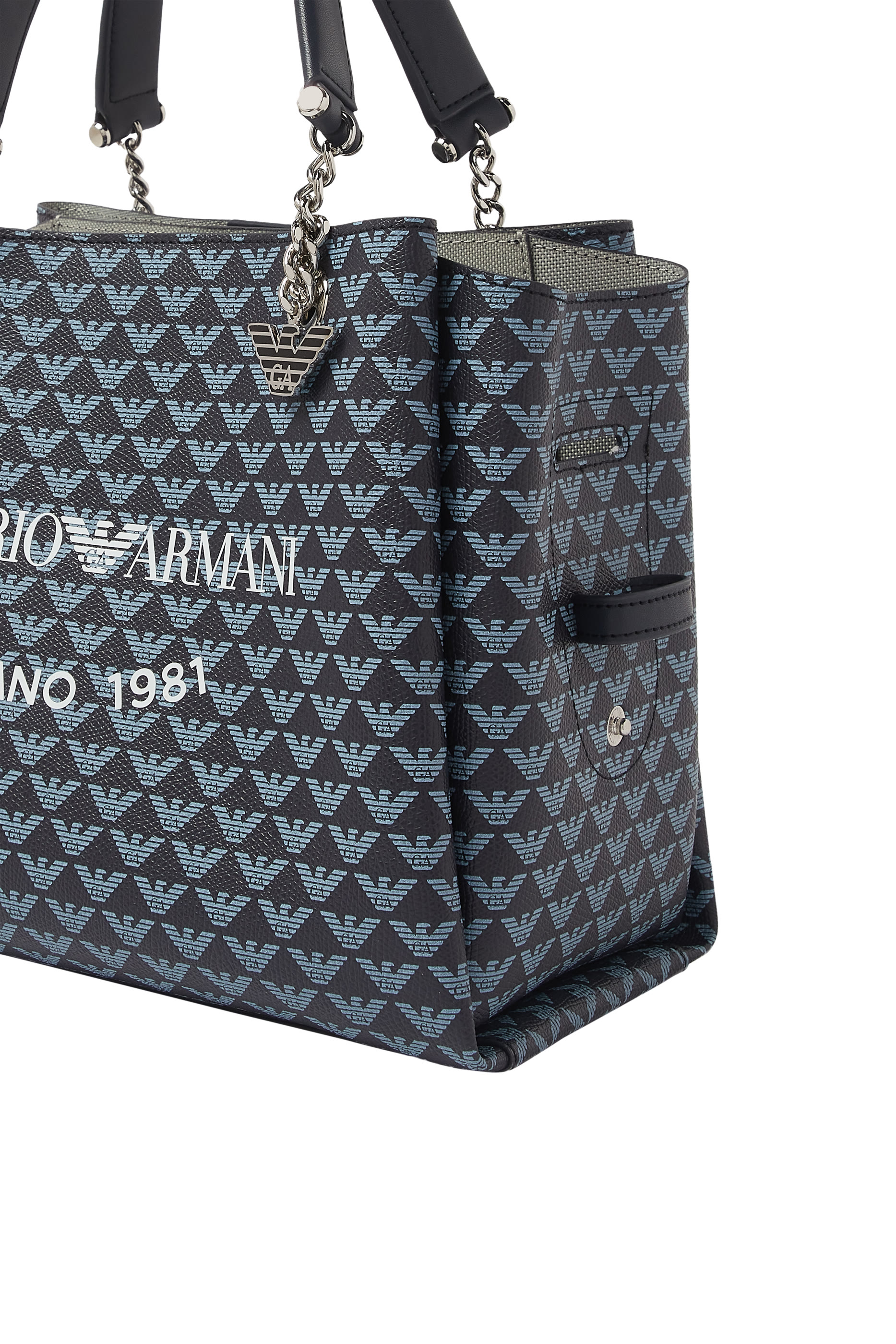 All-Over Eagle Shopper Bag With Eagle Charm