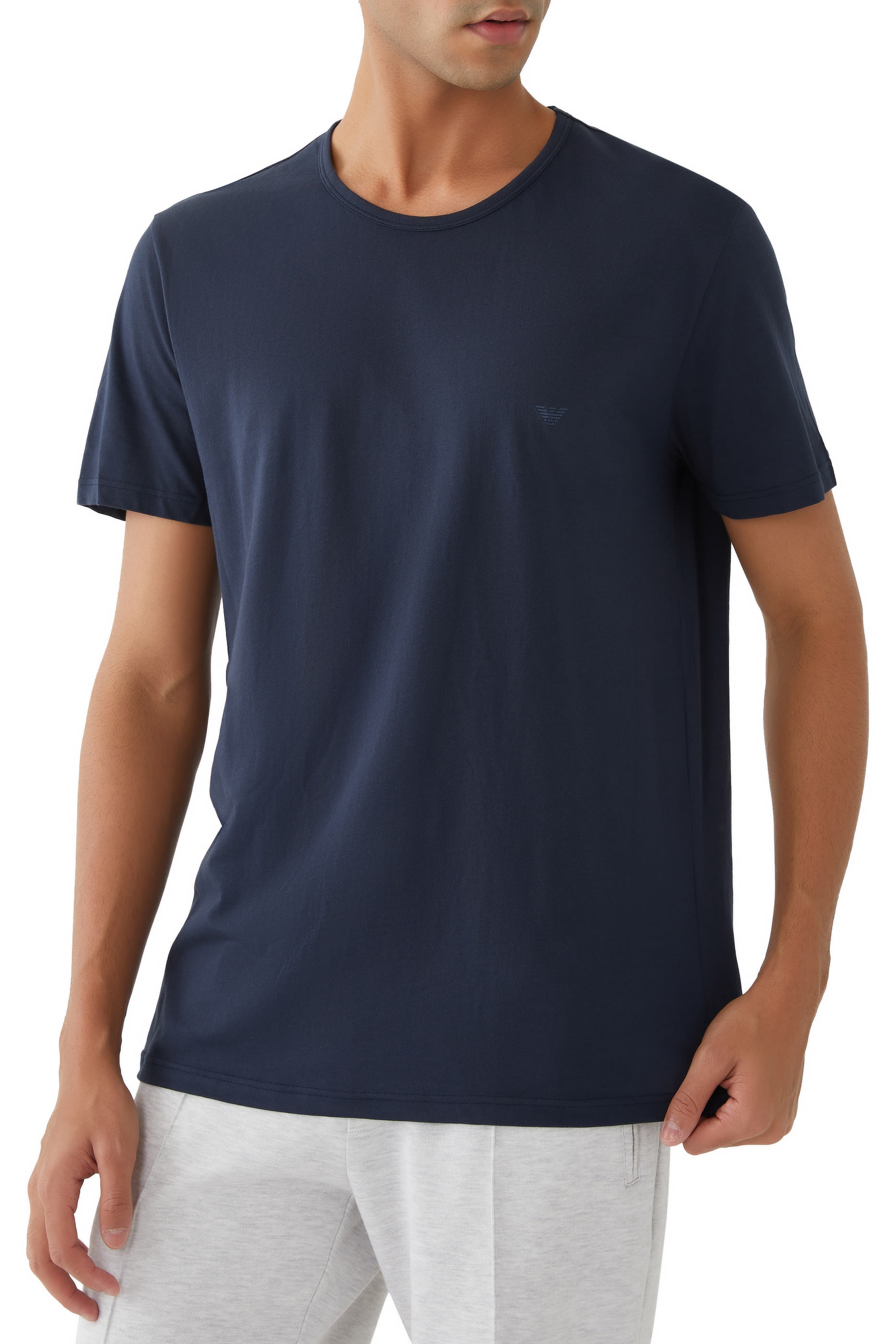 Crewneck Cotton T-Shirt, Set of 2