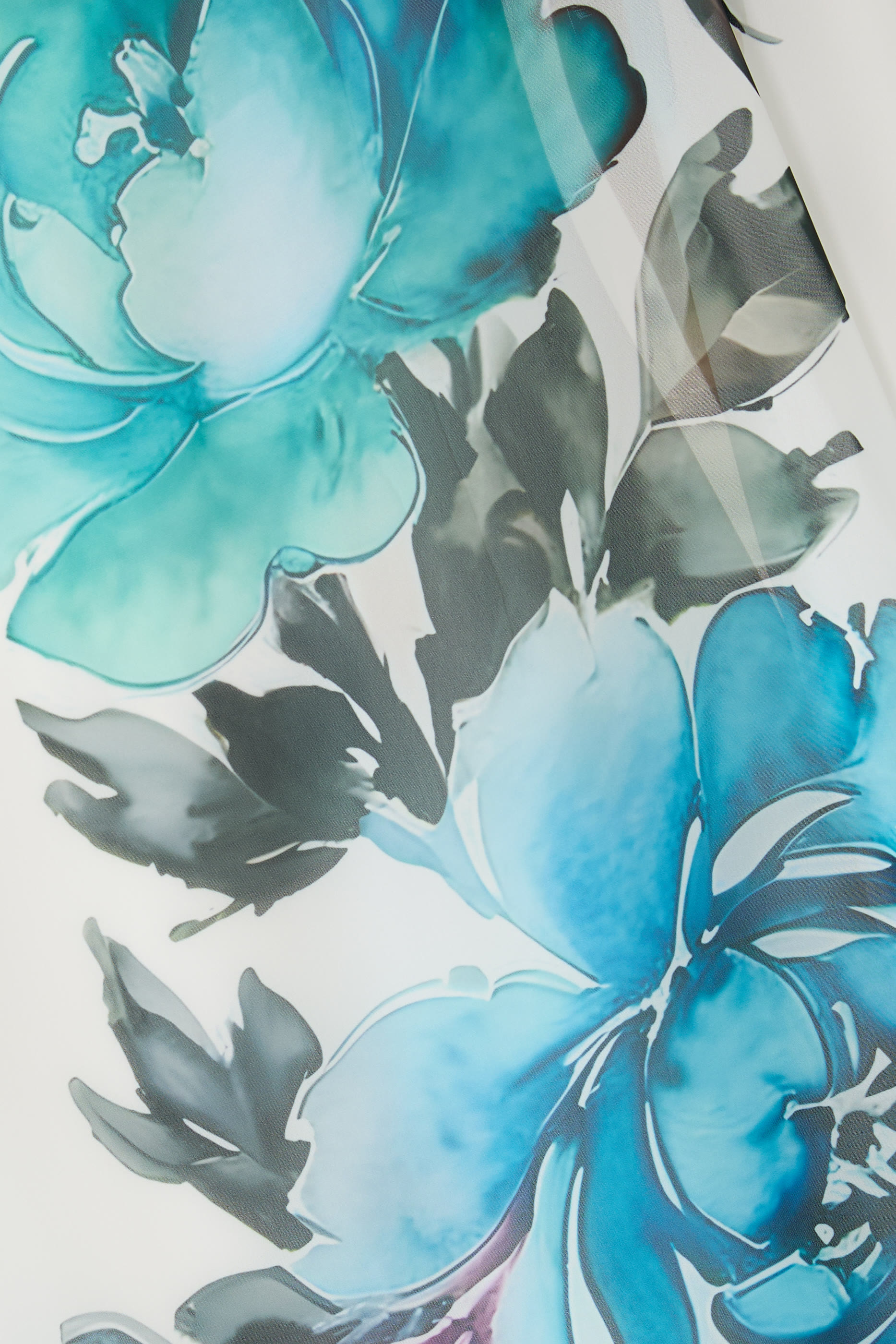  One Shoulder Chiffon Floral Print Gown 