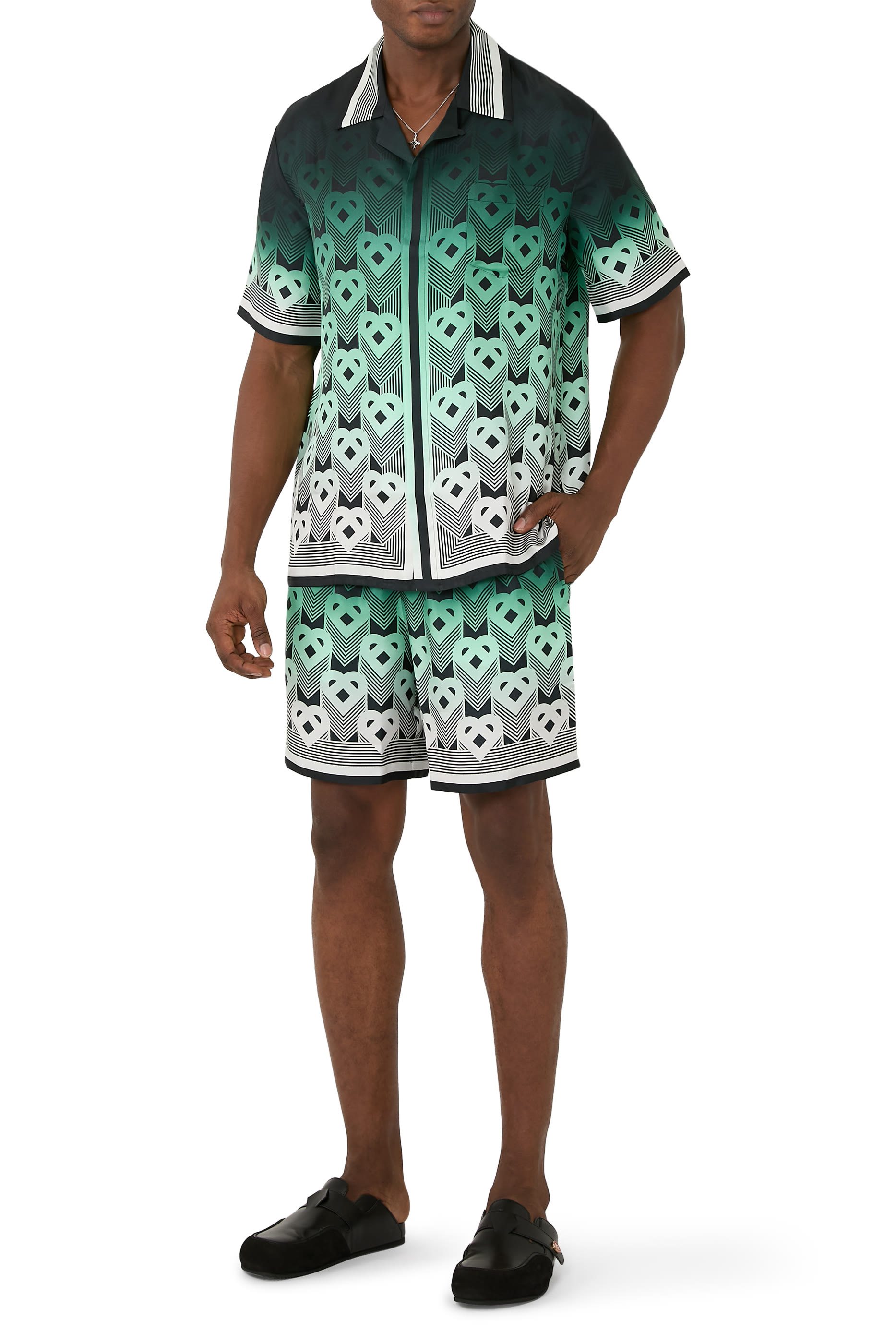 Gradient Monogram Silk Shorts