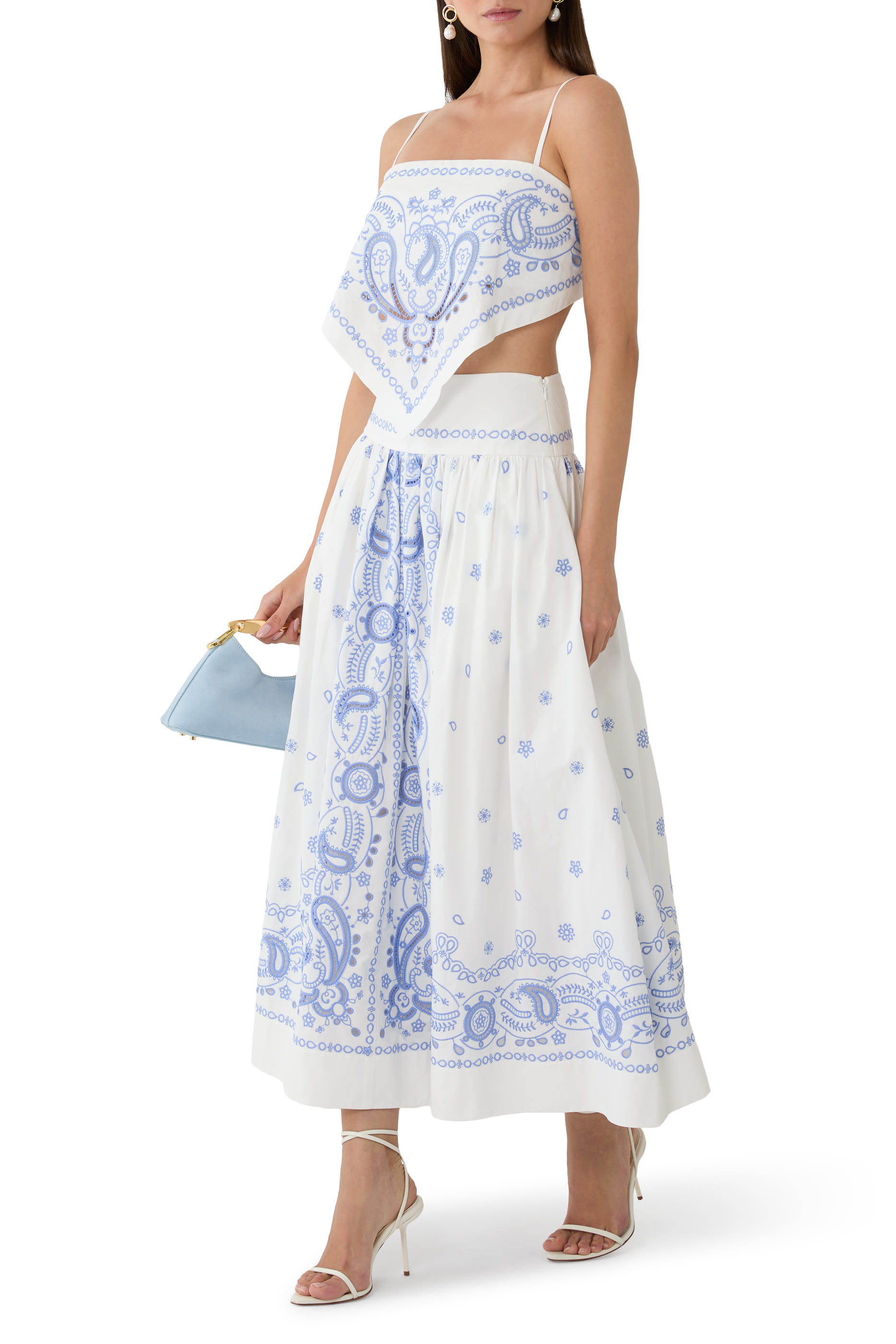 Embroidered Midi Skirt 