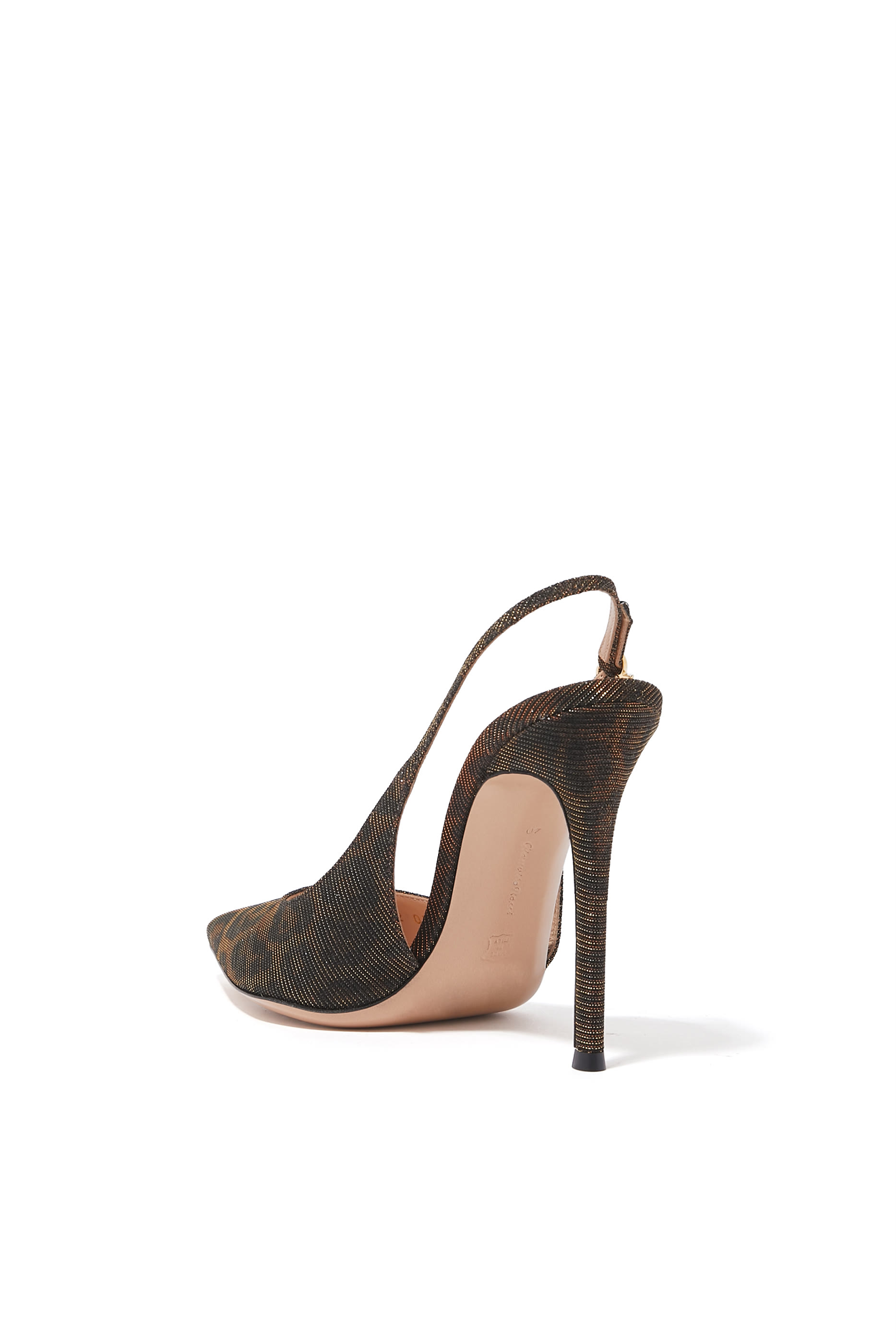 Ribbon 105 Leopard Lam&eacute; Slingback Pumps
