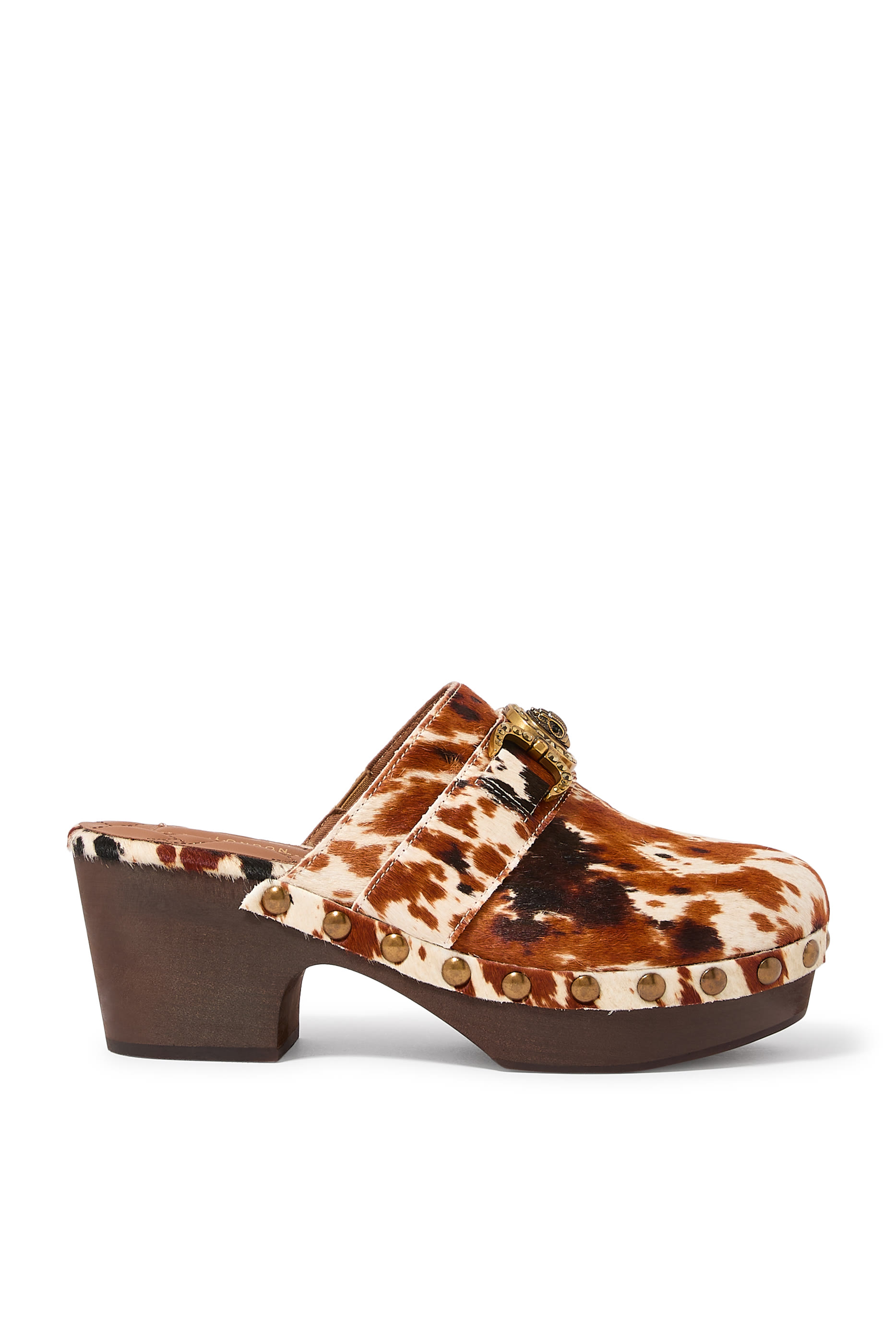 Mansion Animal Print Calfskin Leather Hair 65 Clog Mules 