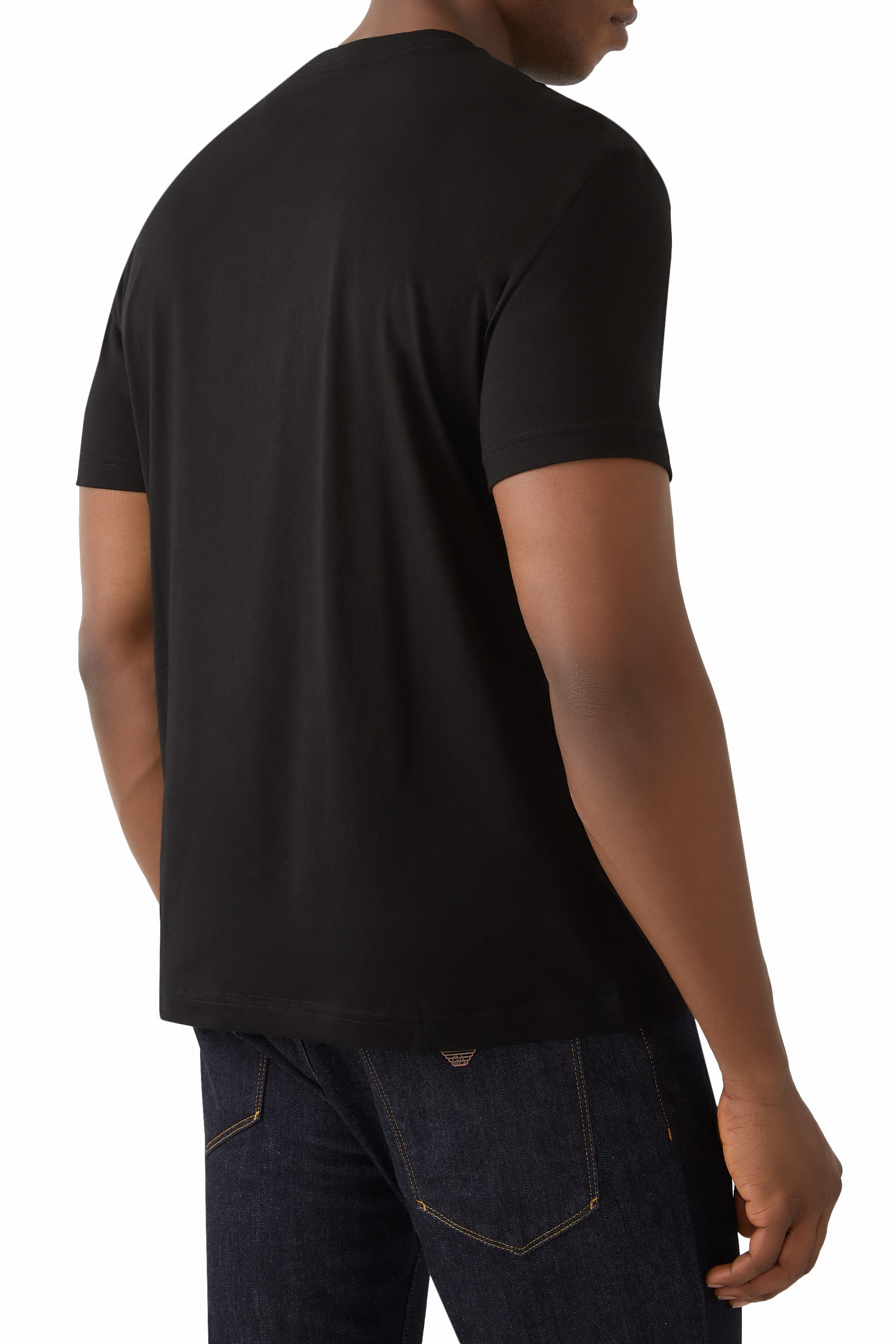 EA7 Logo Cotton T-Shirt