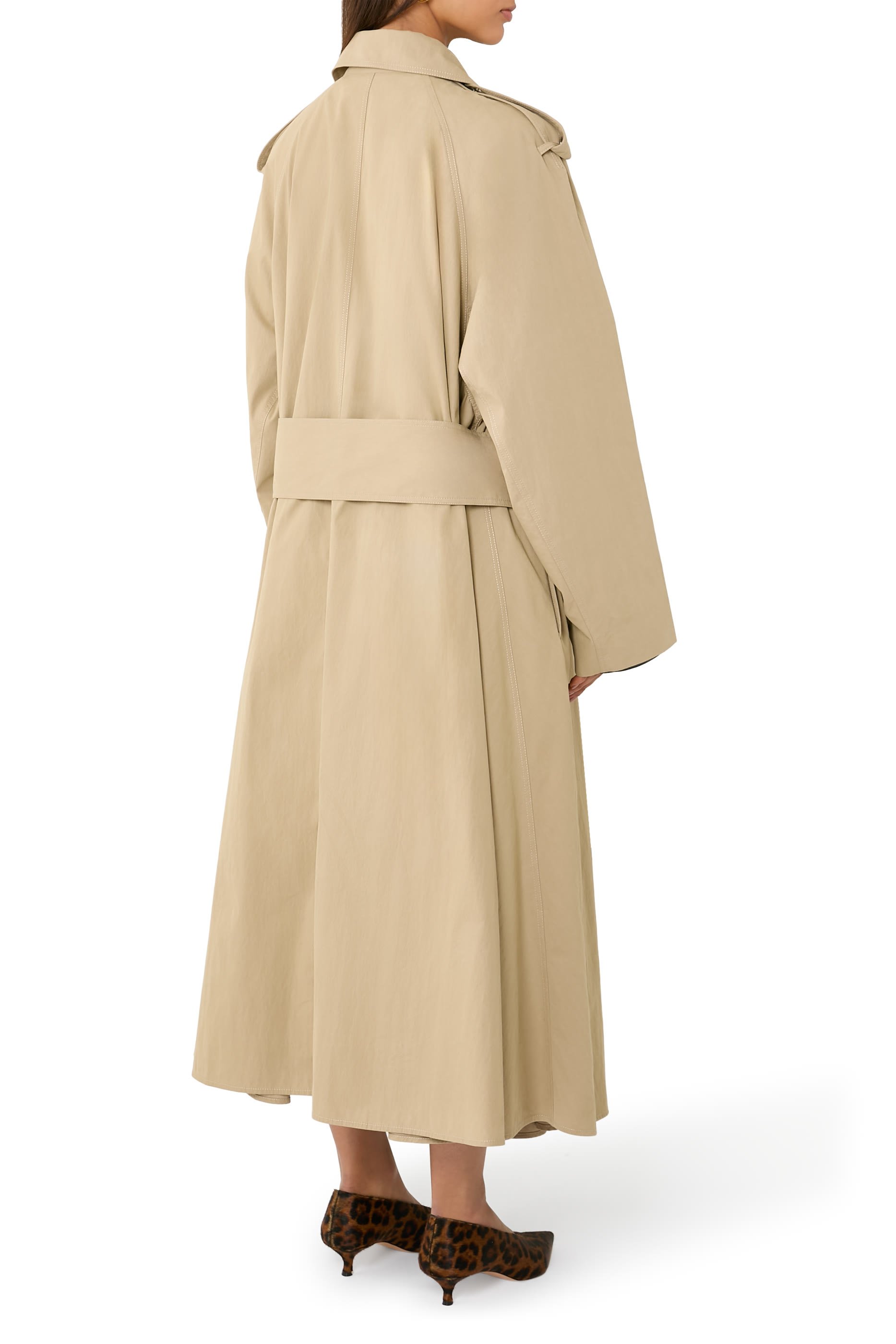 Kaia Voluminous Trench Coat in Heavy Cotton