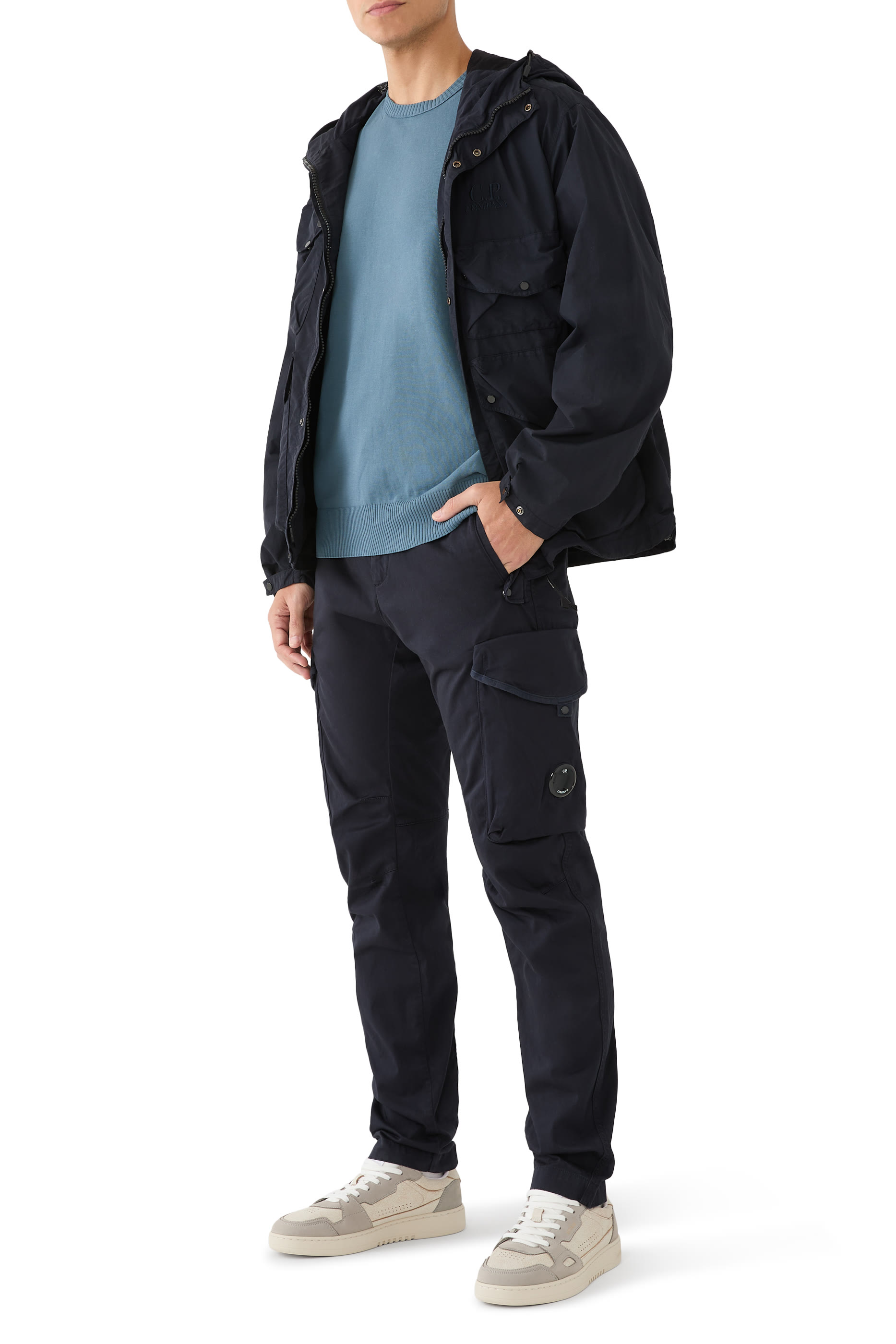 Stretch Sateen Utility Cargo Lens Pants