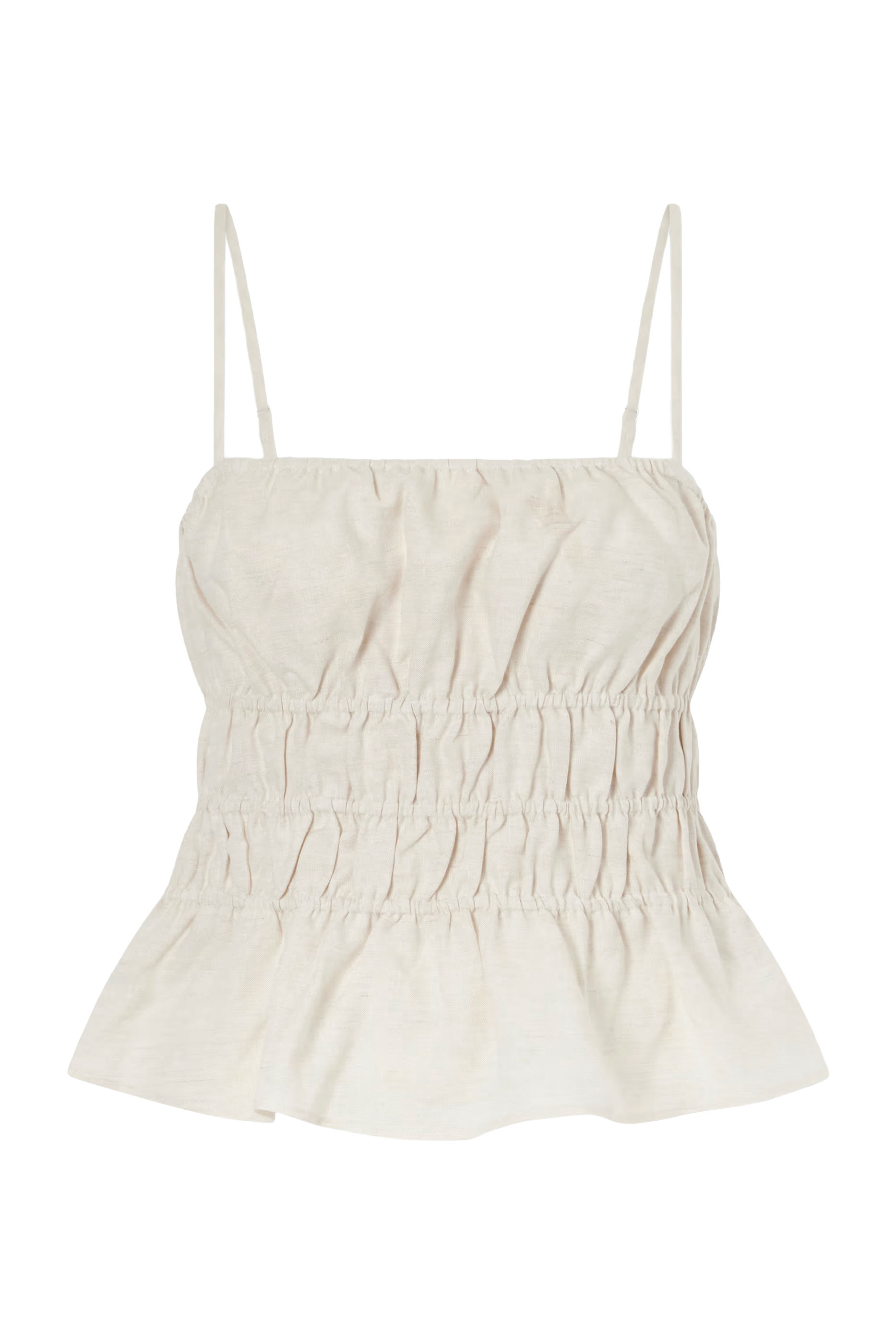 Ayla Ruffled Linen Tank