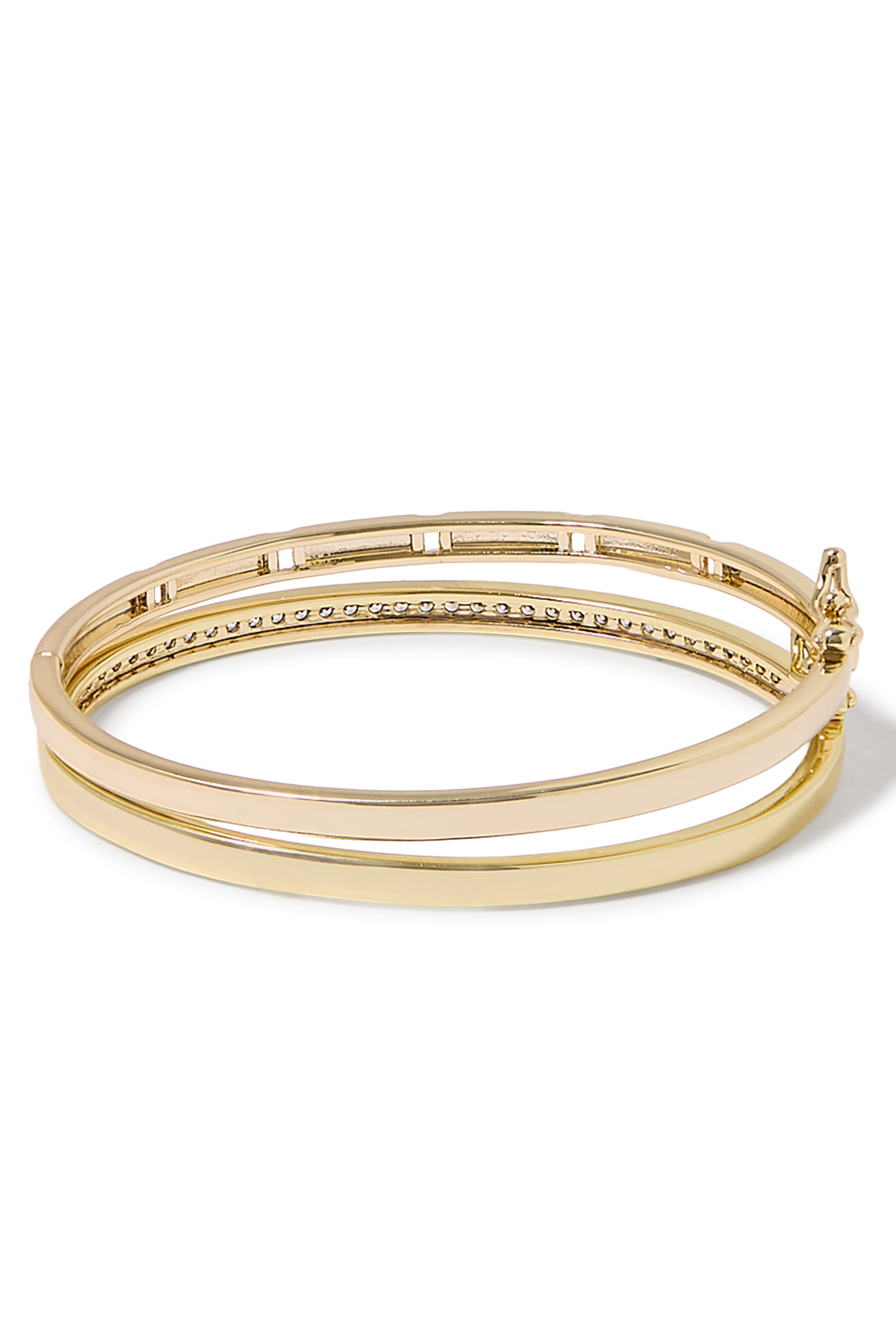 Pave Bangle and Station CZ Bangle Set