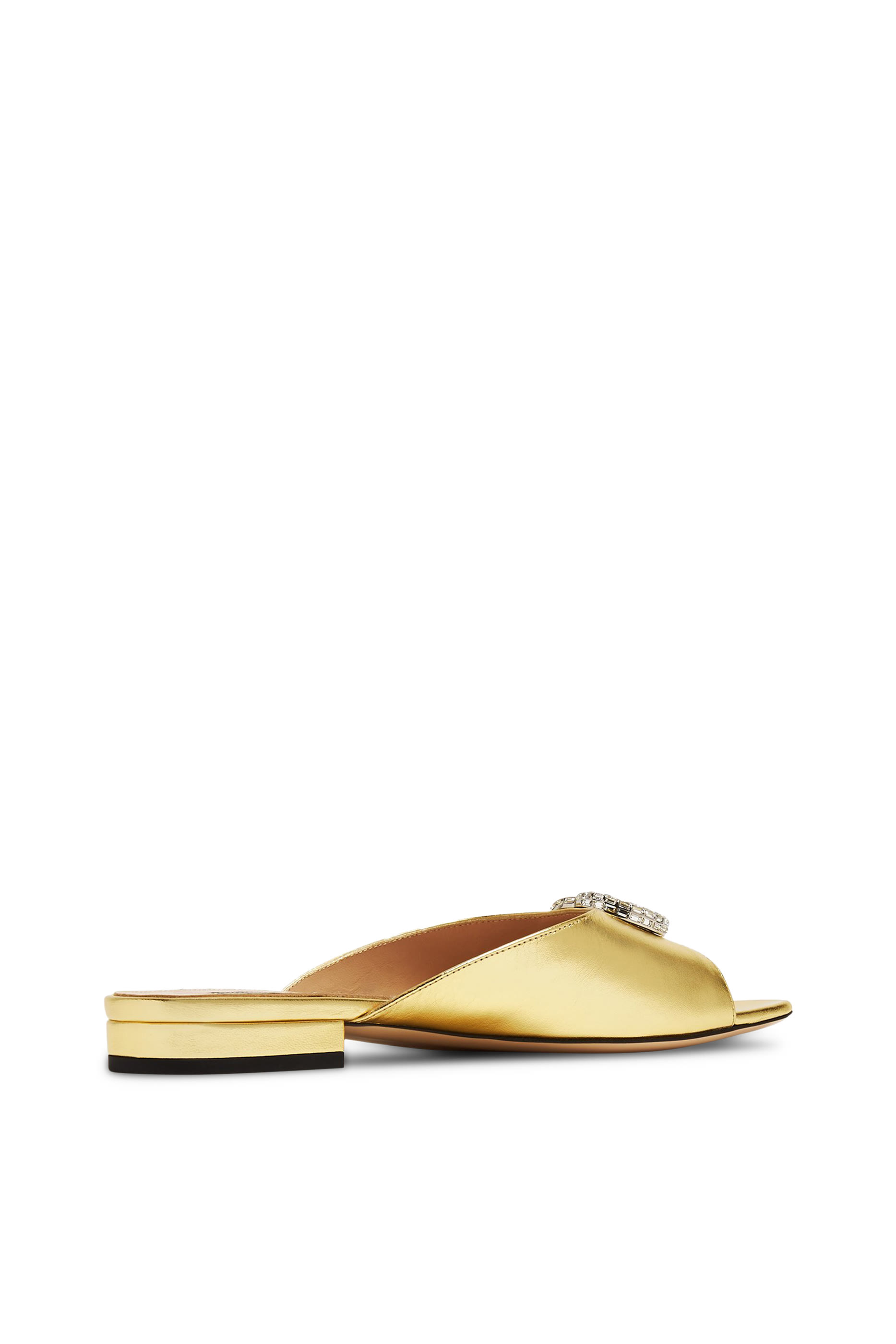 Harlow Metallic Leather Slides