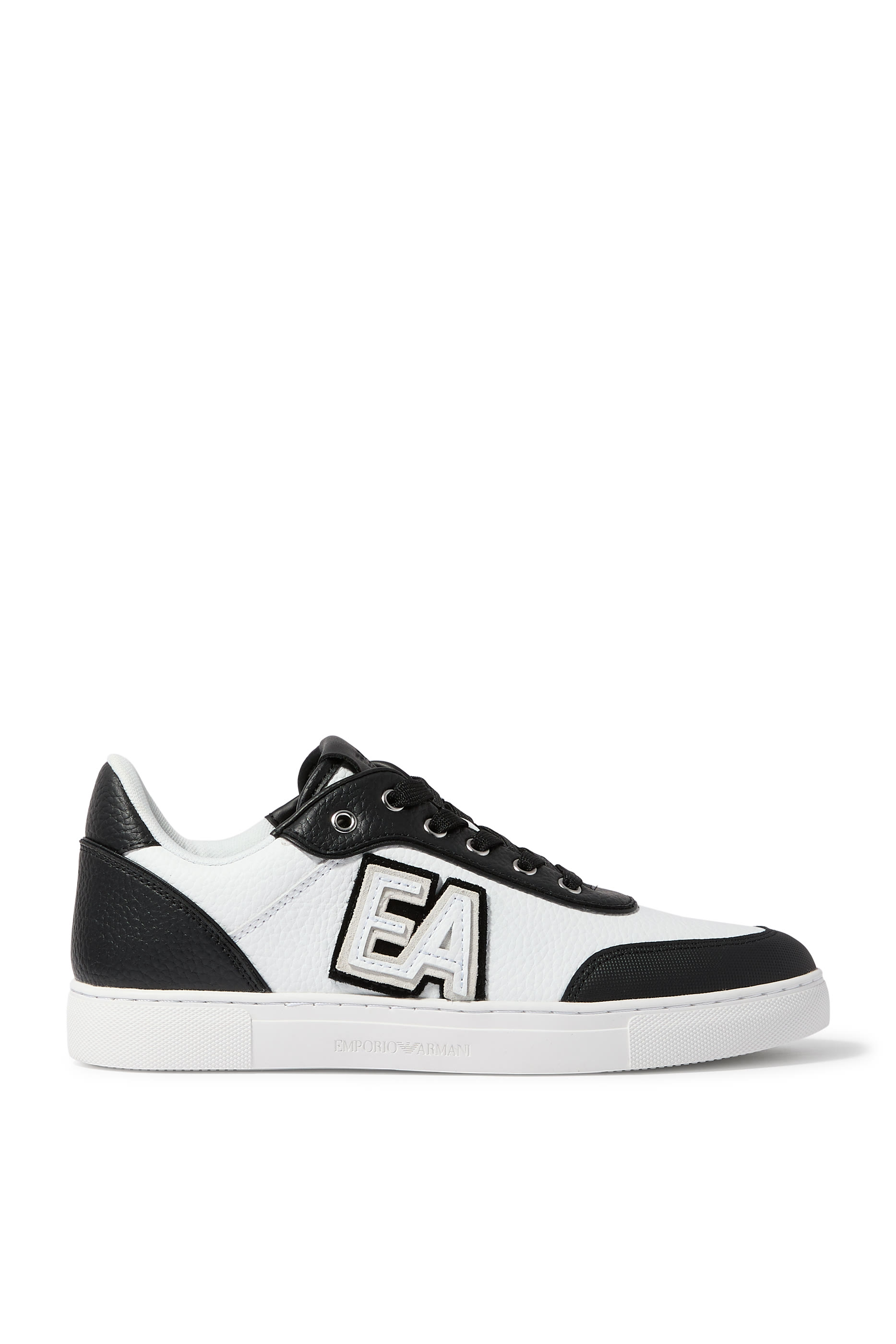 EA Logo Leather Sneakers