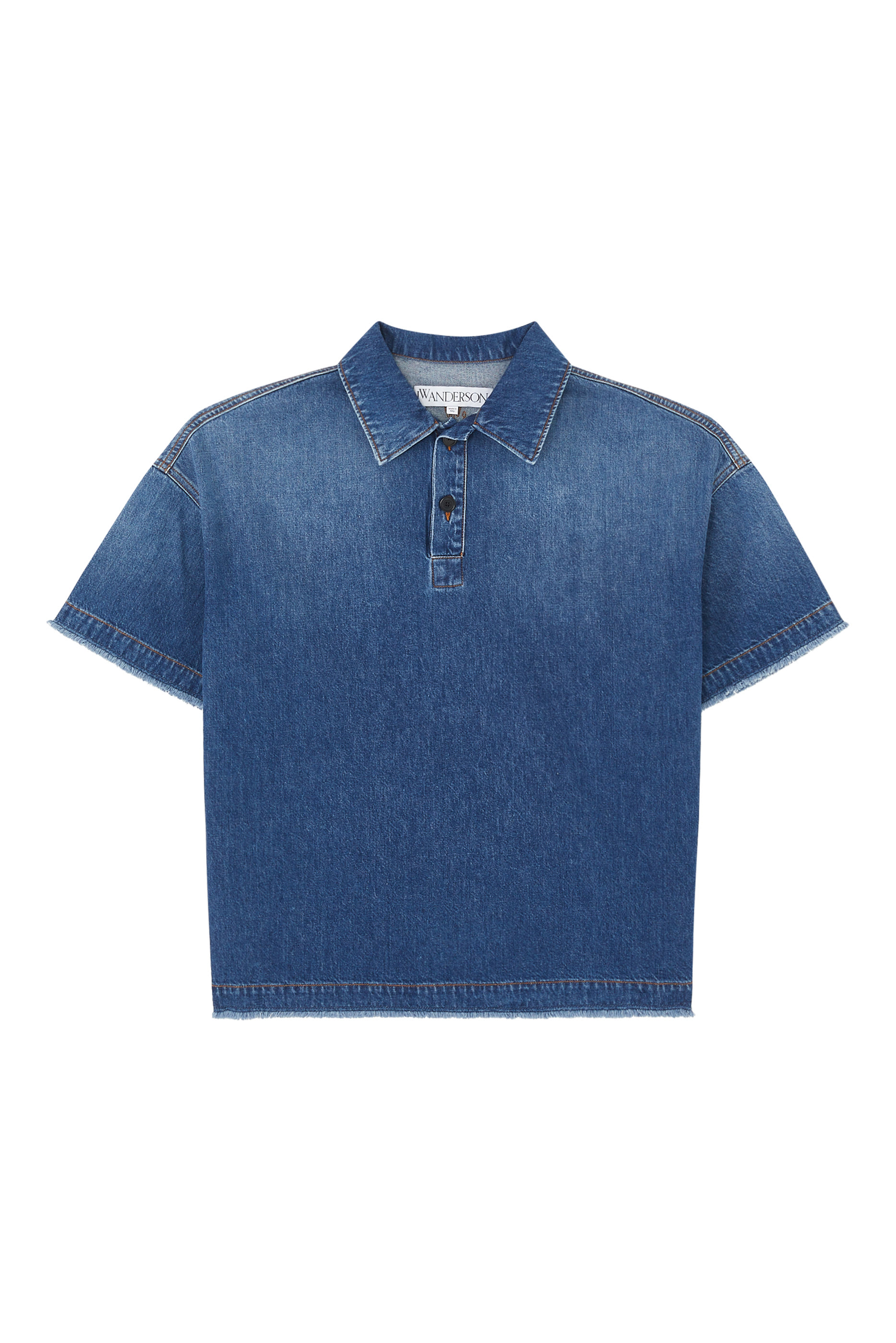 Short Sleeve Denim Polo Shirt