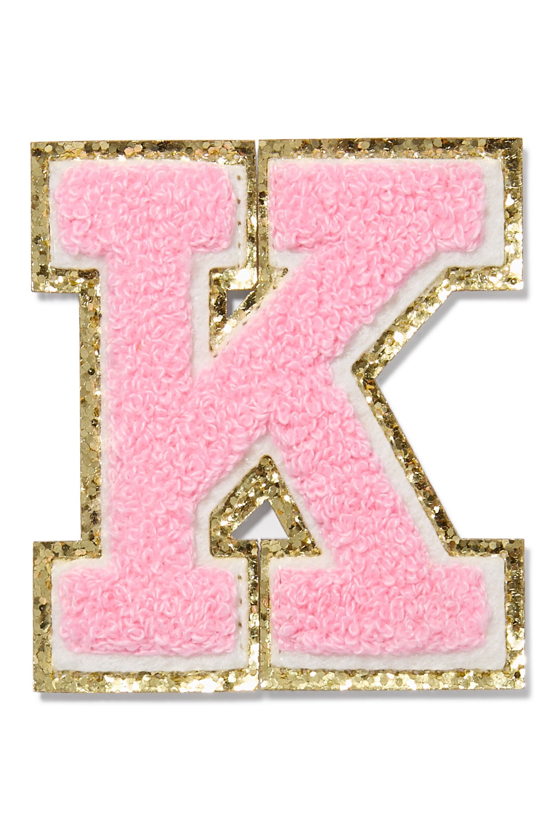 Kids Chenille Sparkle Letter 'K' Patch