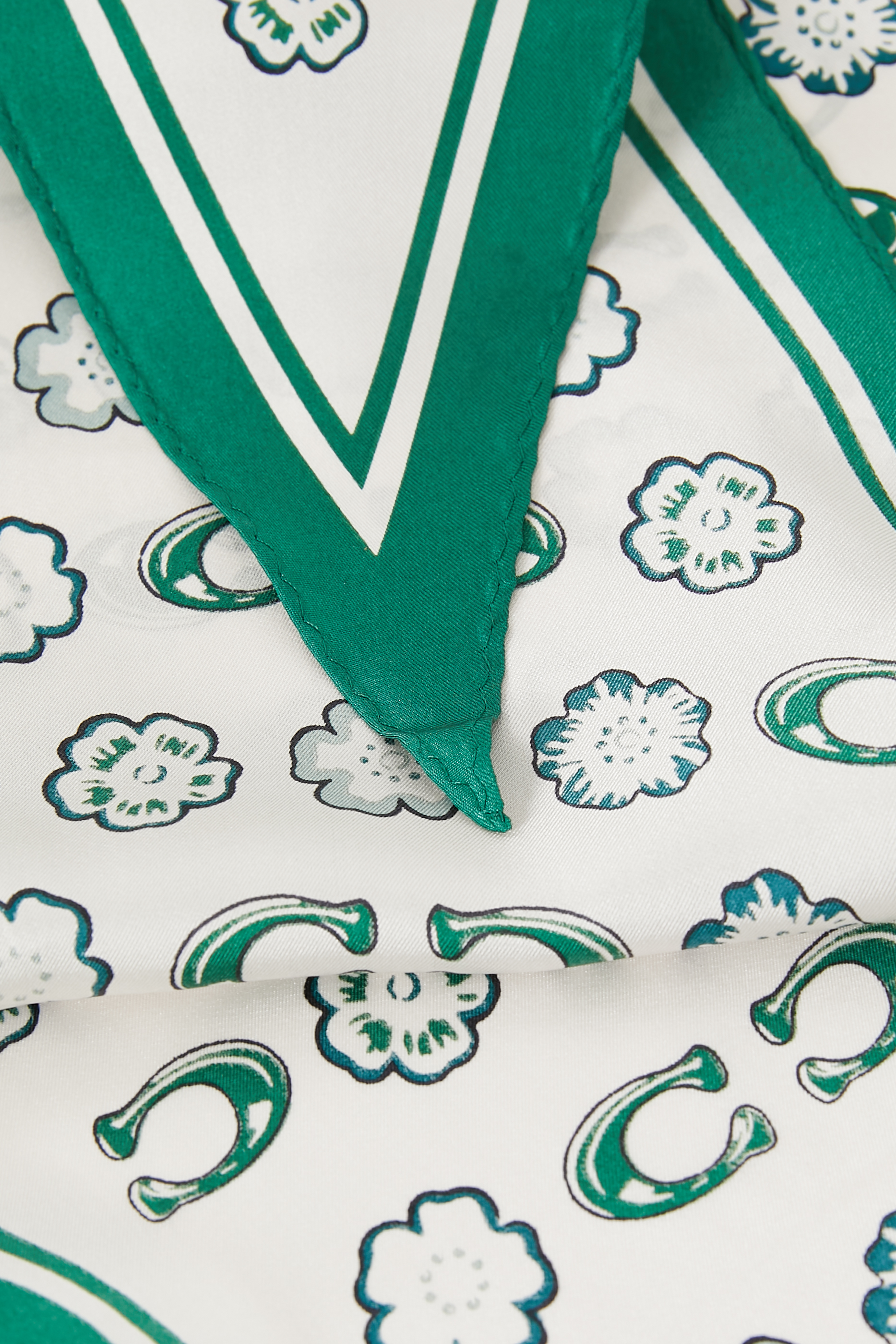 Tea Rose Print Silk Diamond Scarf