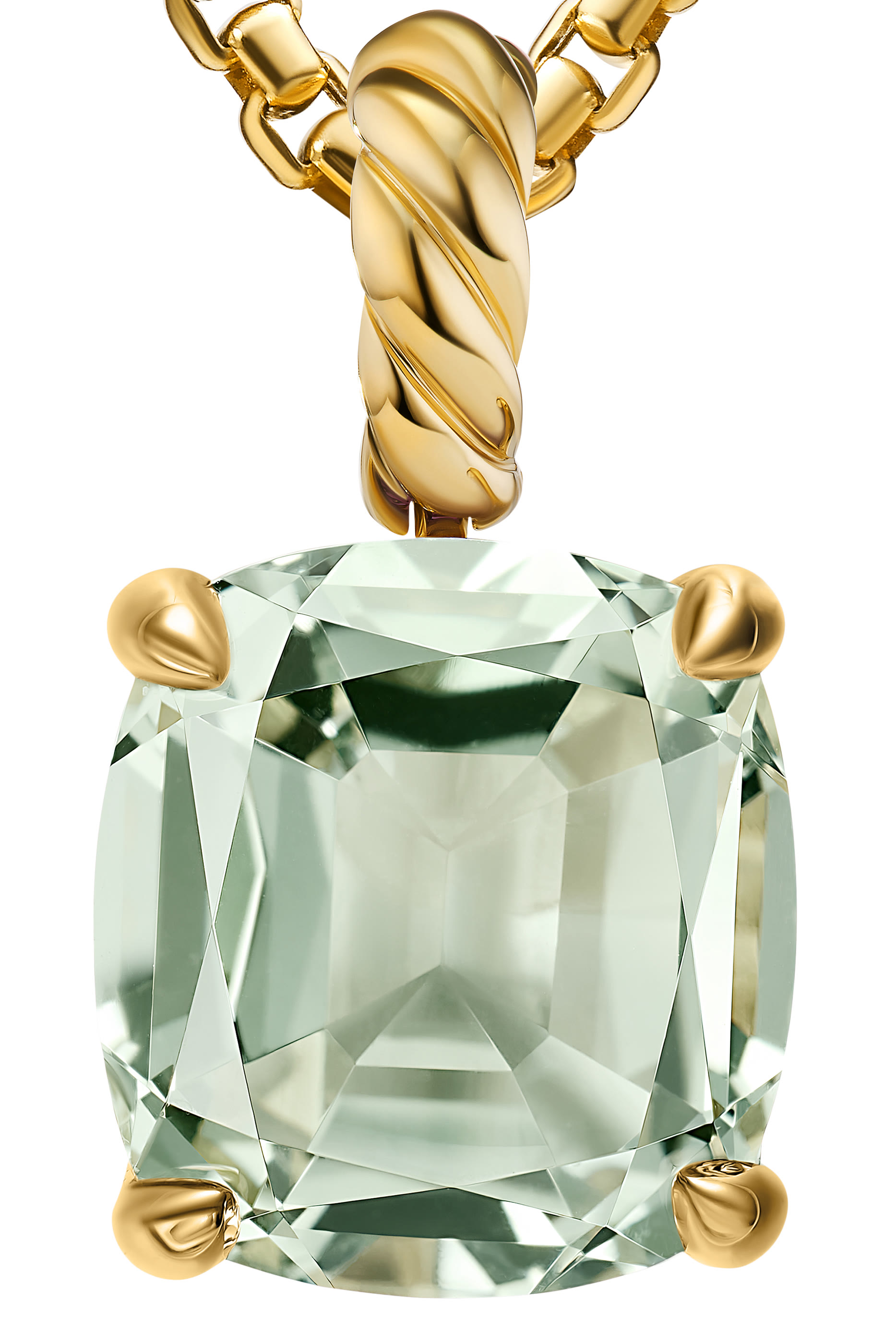 Marbella Pendant, 18k Yellow Gold &  Prasiolite