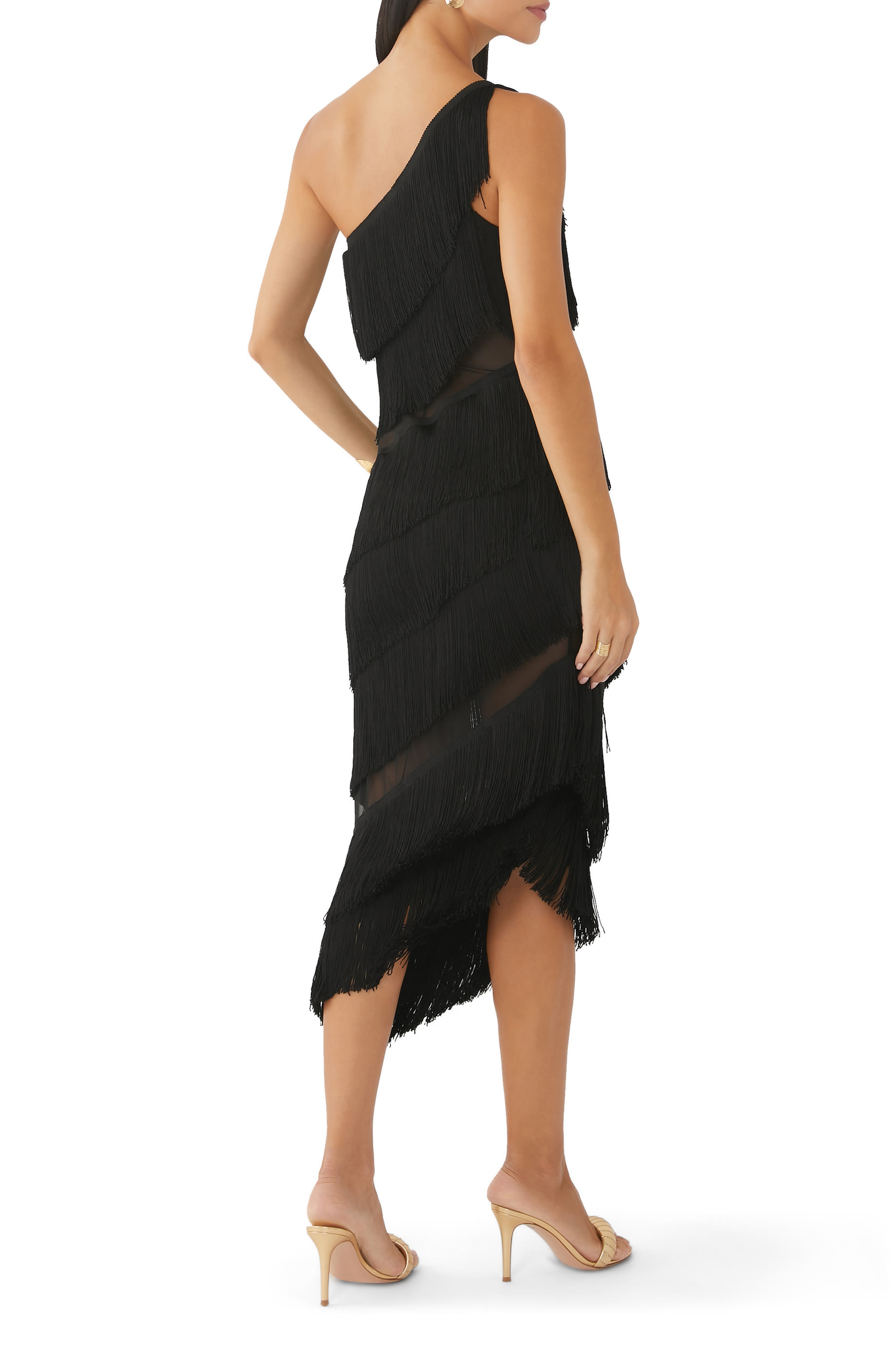 Spliced One Shoulder Dress